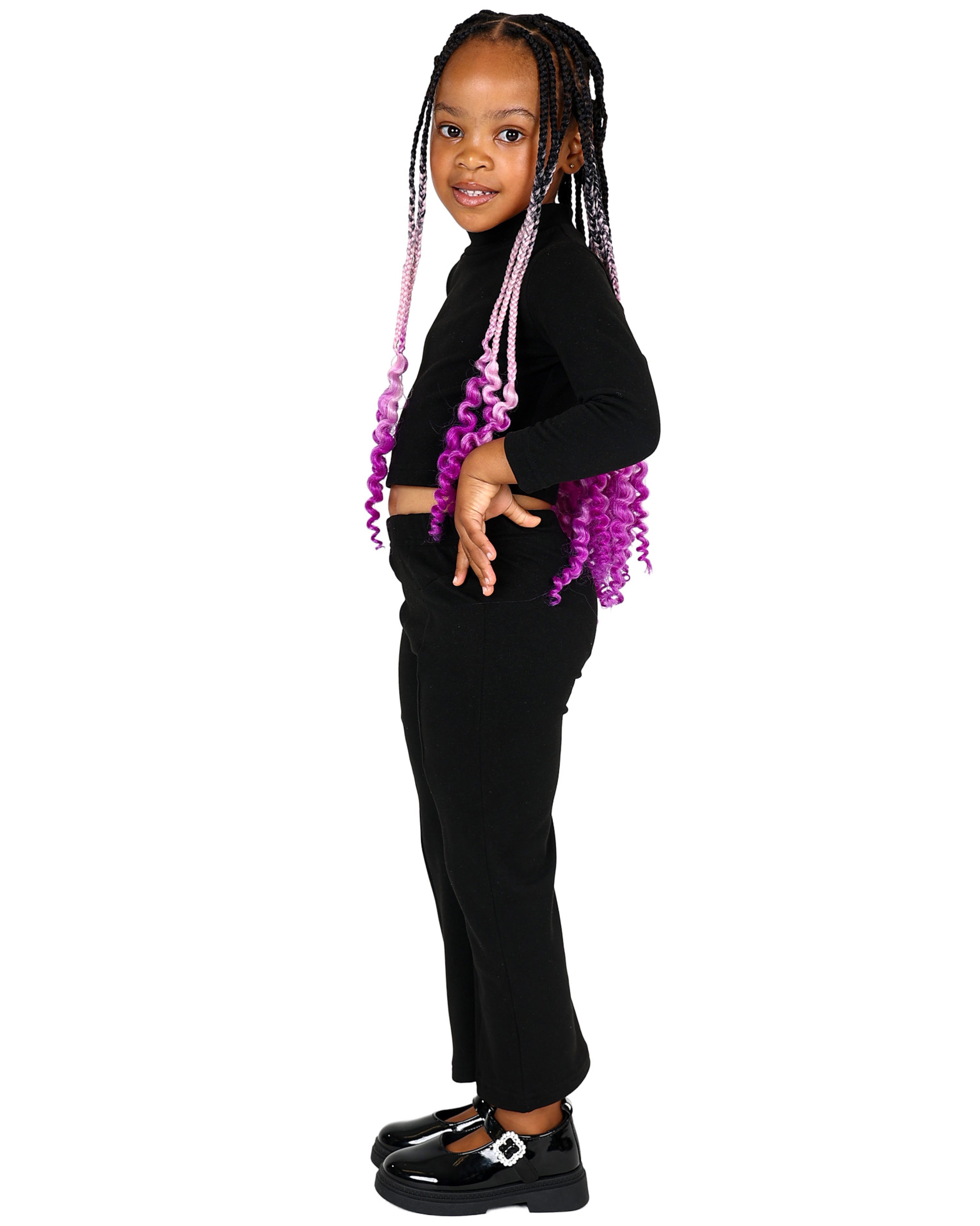 Black Double Brushed Panelled Wide Leg Leggings