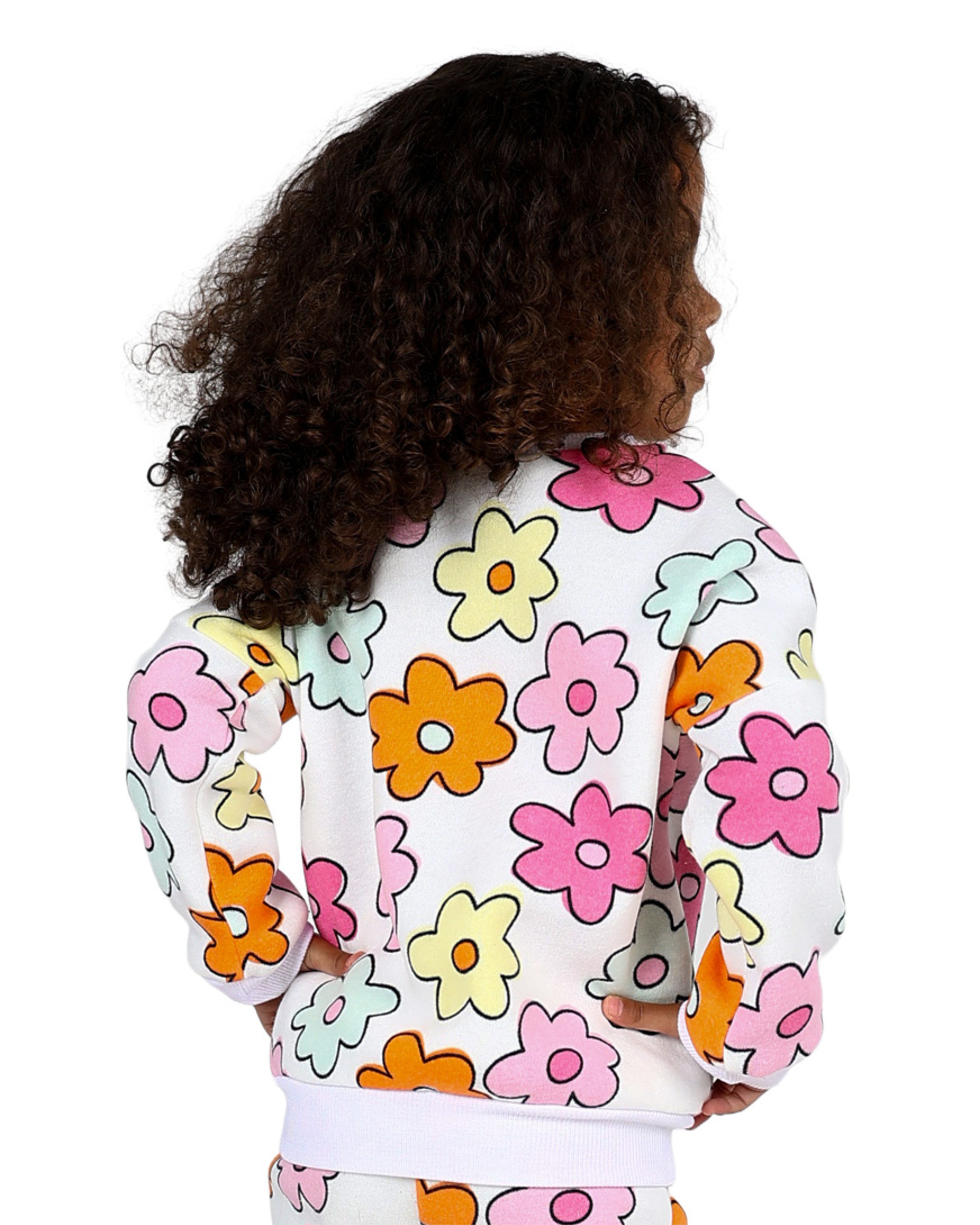 Pastel Retro Flower Print Tracksuit