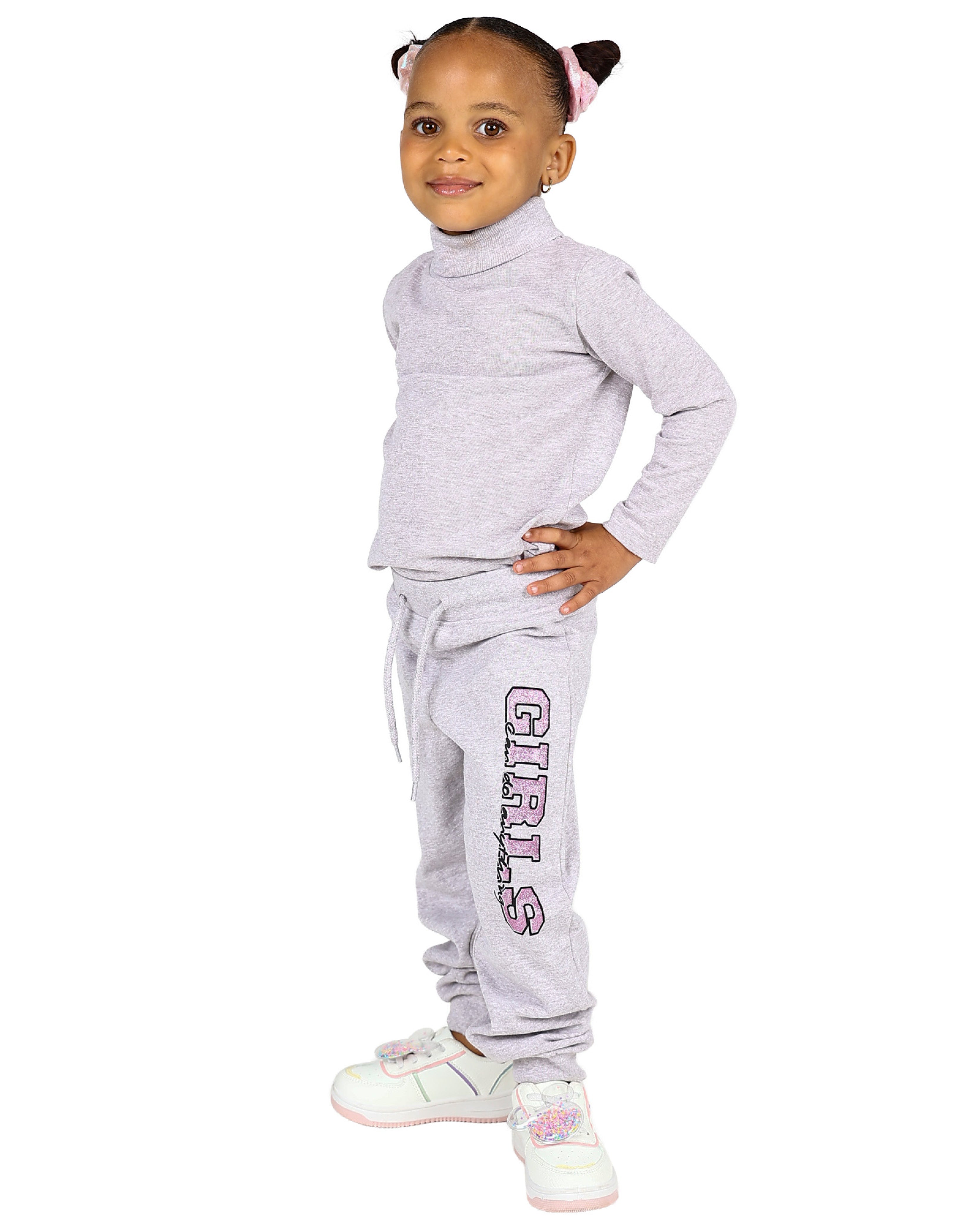 2 Pack Girls Can Do Anything Graphic Print Active Pants