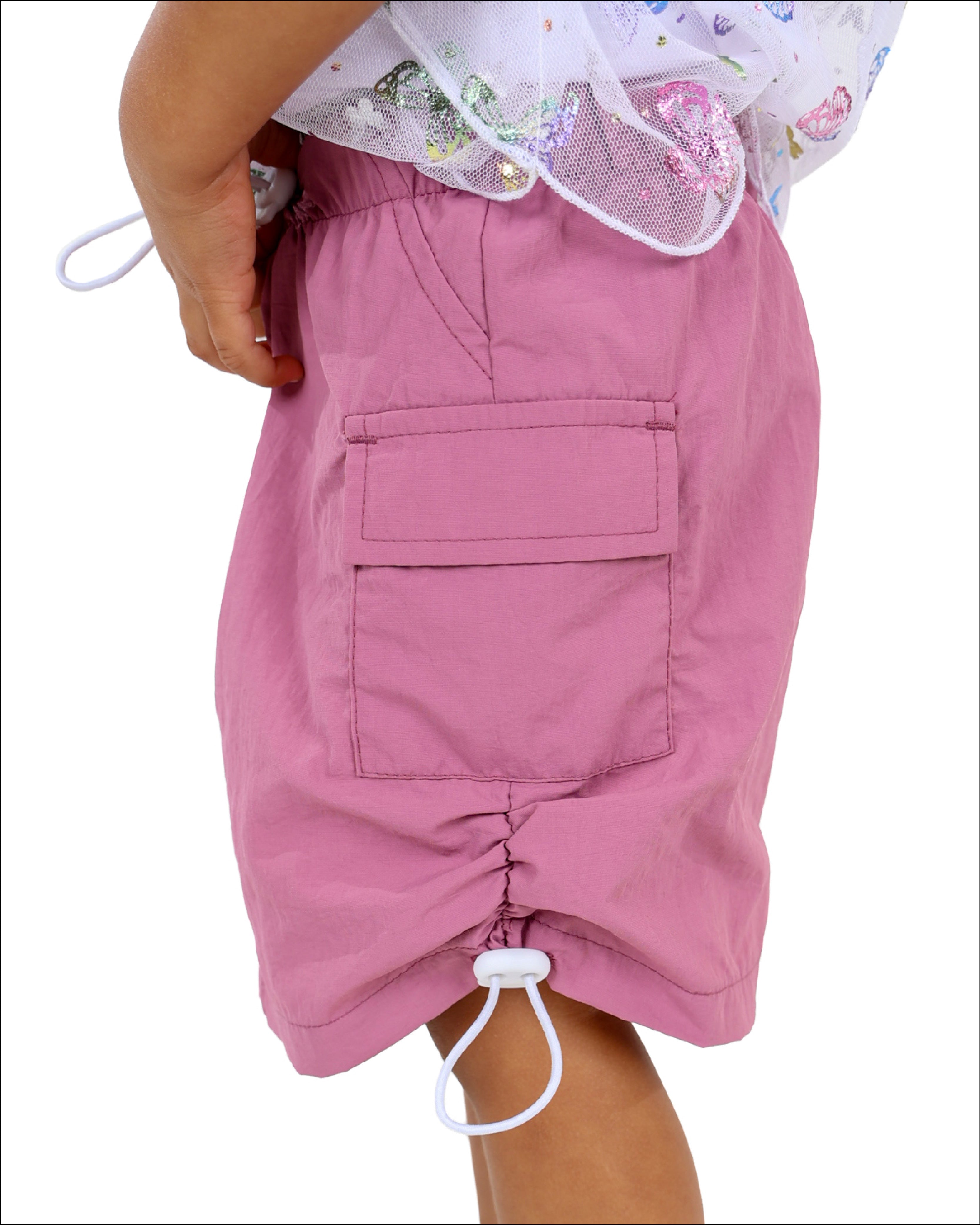 Berry Pink Cargo Skirt With Toggles