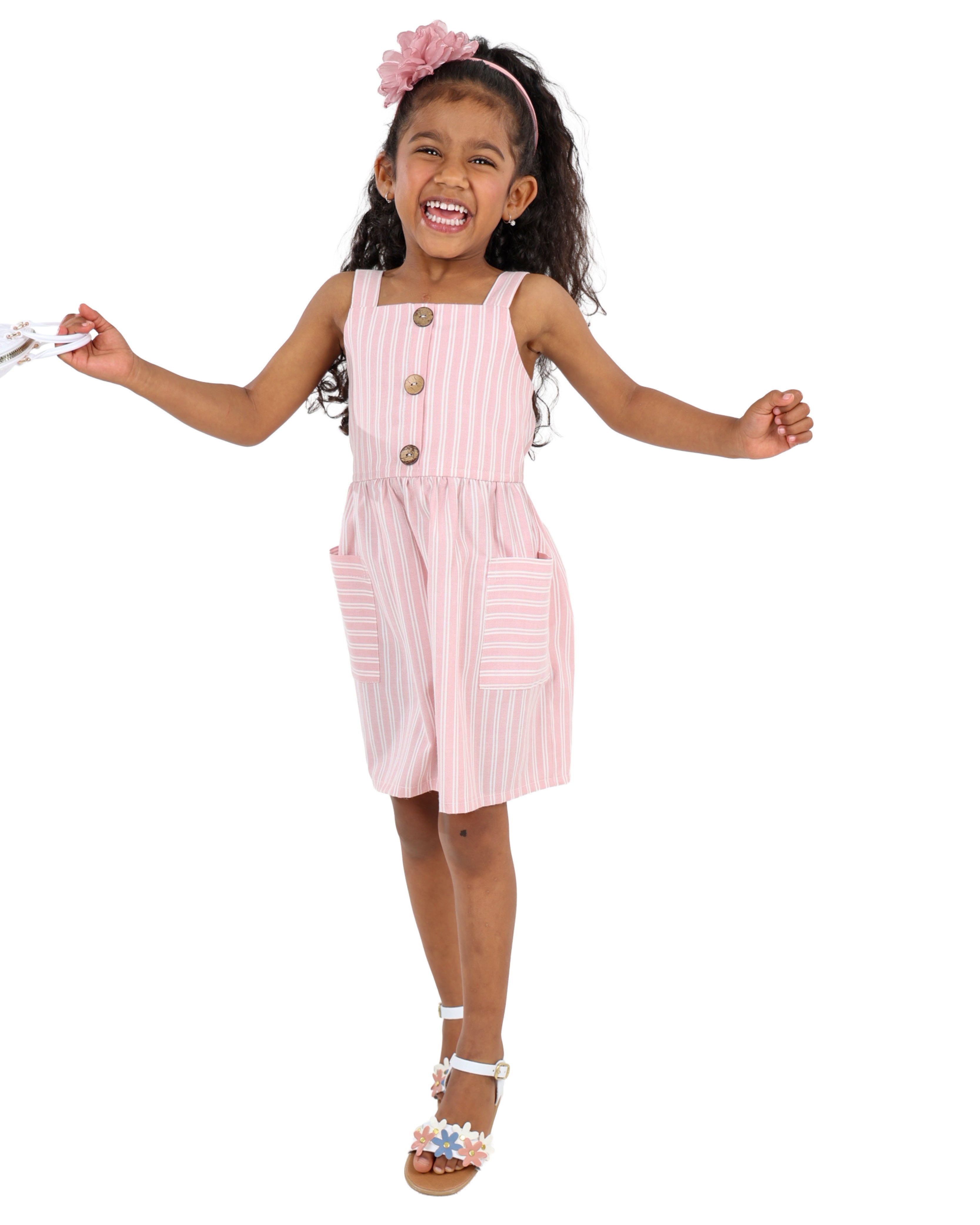 Strappy Pink Striped Dress