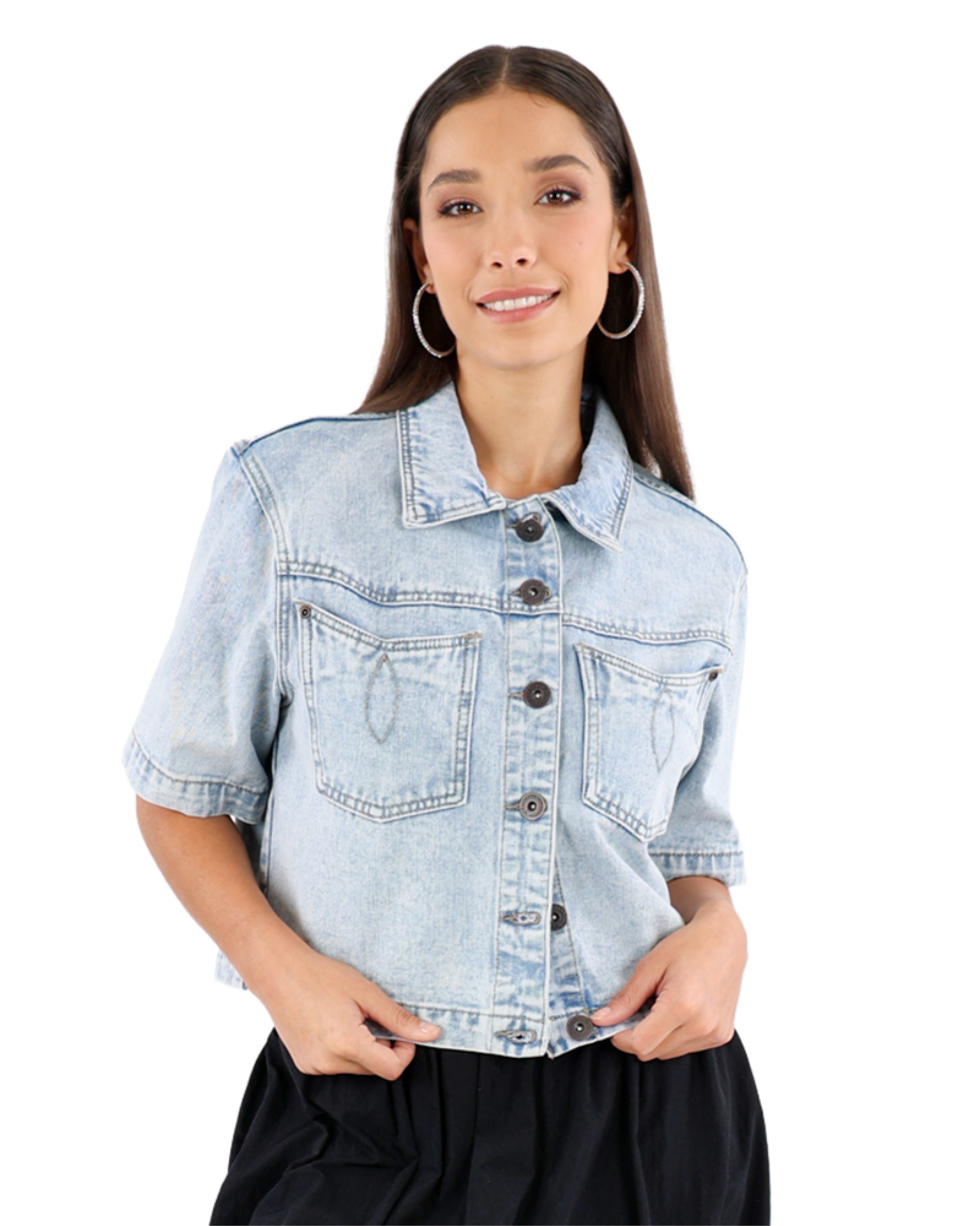 Short Sleeve Denim Shirt