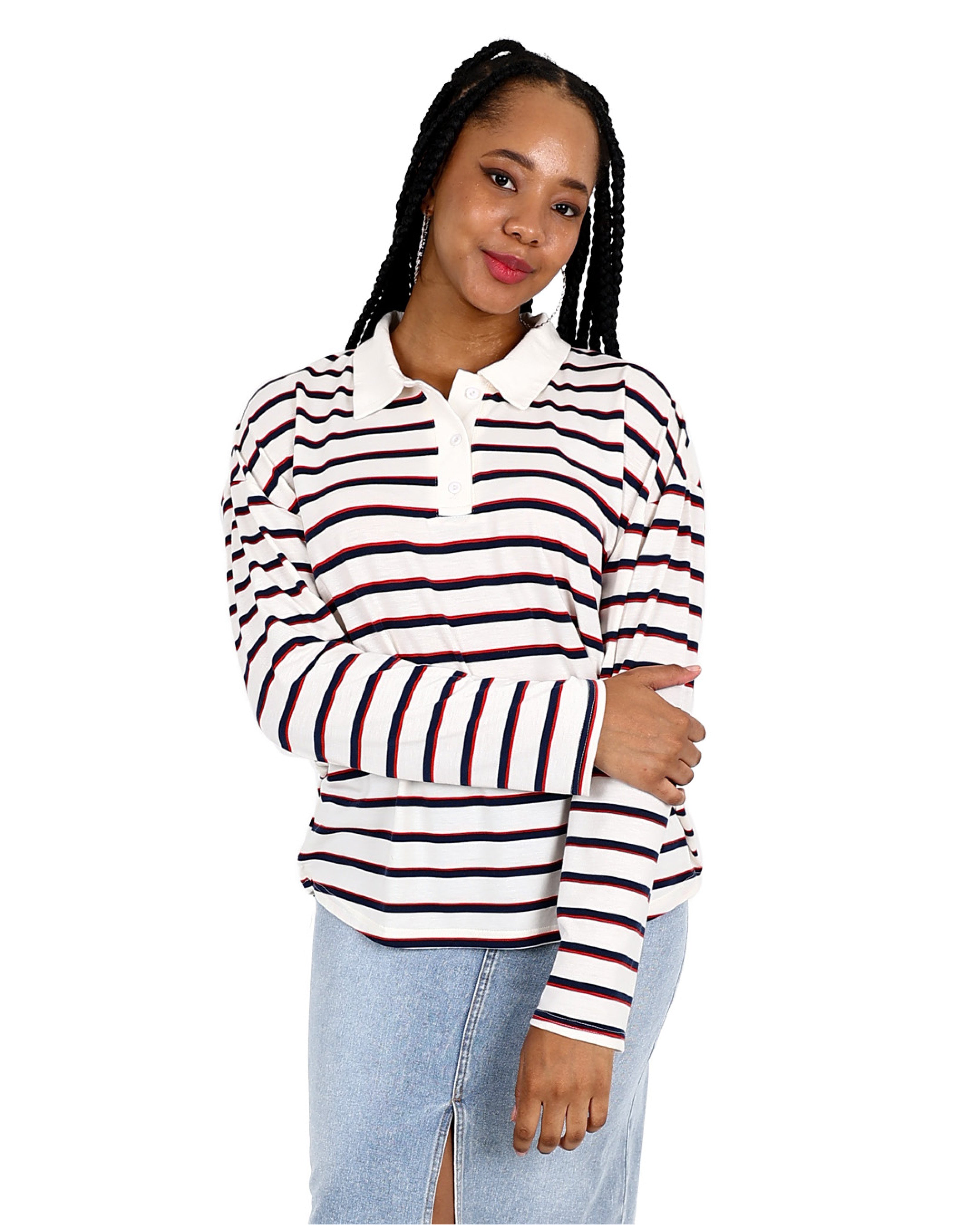 Long Sleeve Striped Golfer