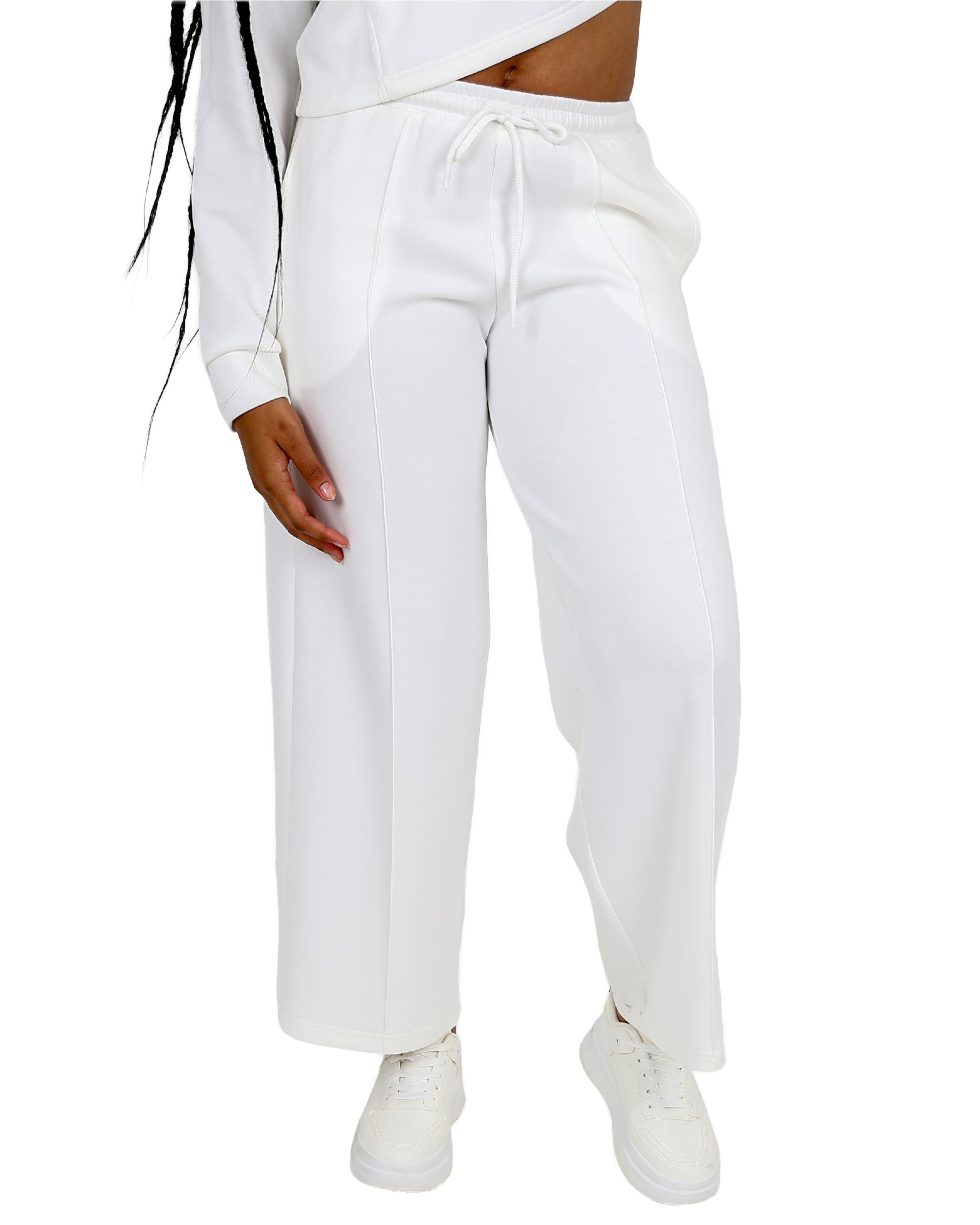 Cream Wide Leg Soft Touch Active Bottoms