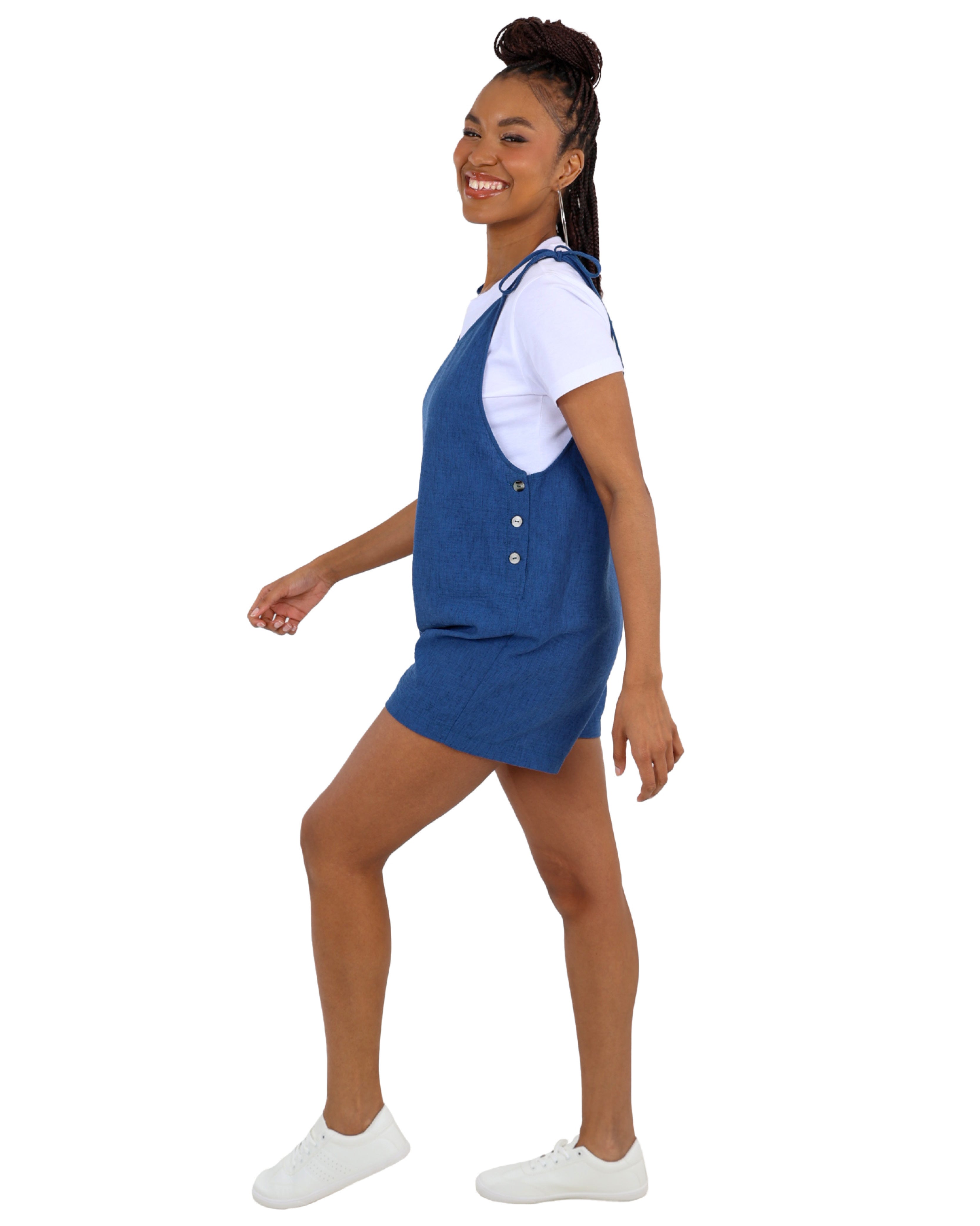 Strappy Button Detail Romper