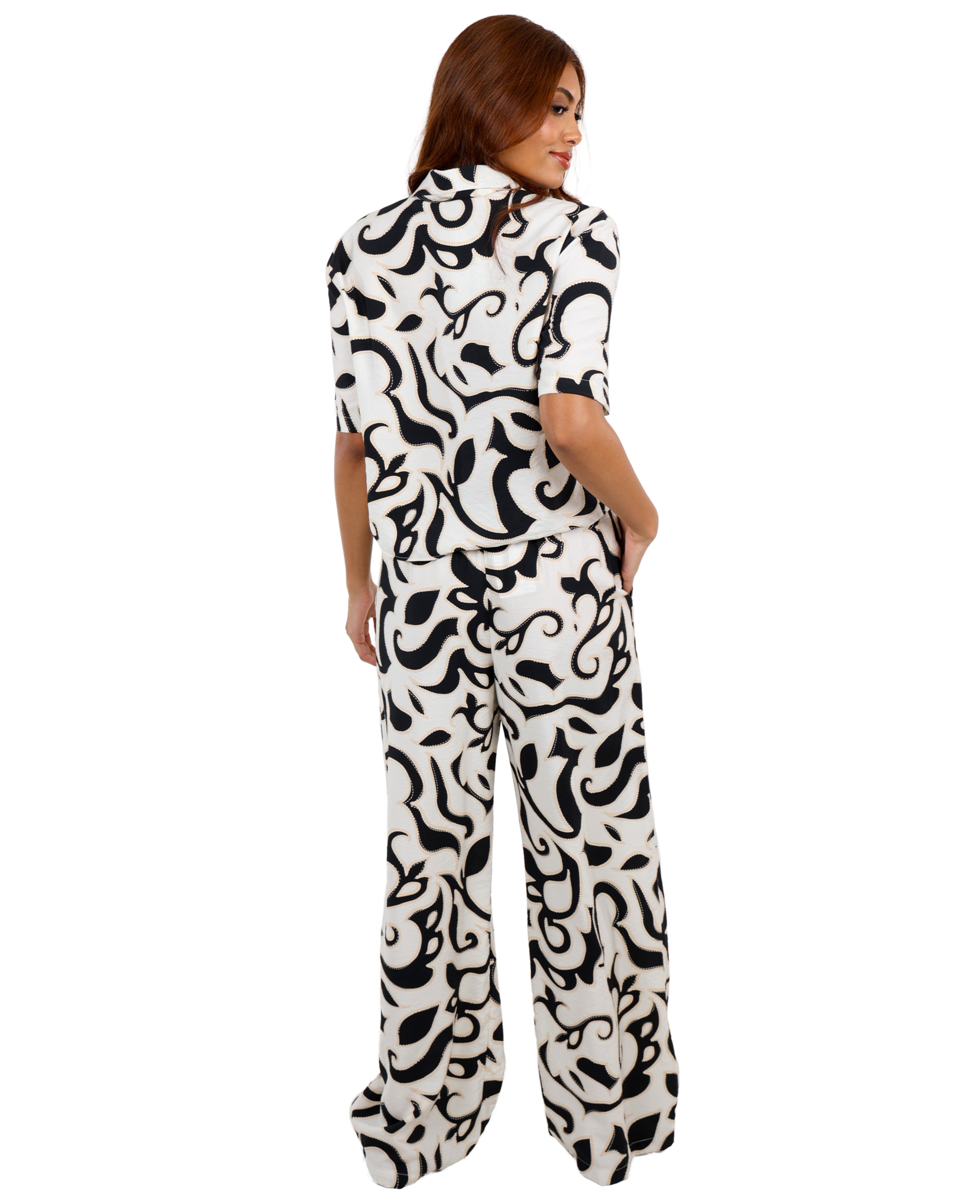 Monochrome Print Pull On Pants