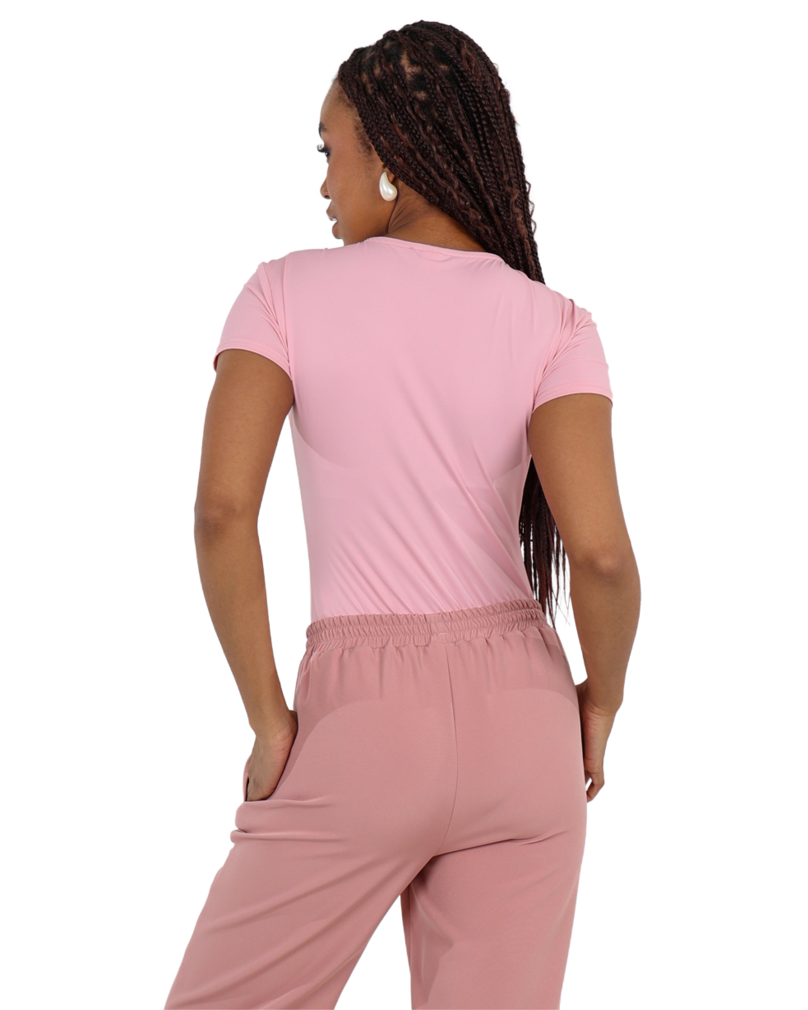 Short Sleeve High Neck Fitted Bodysuit