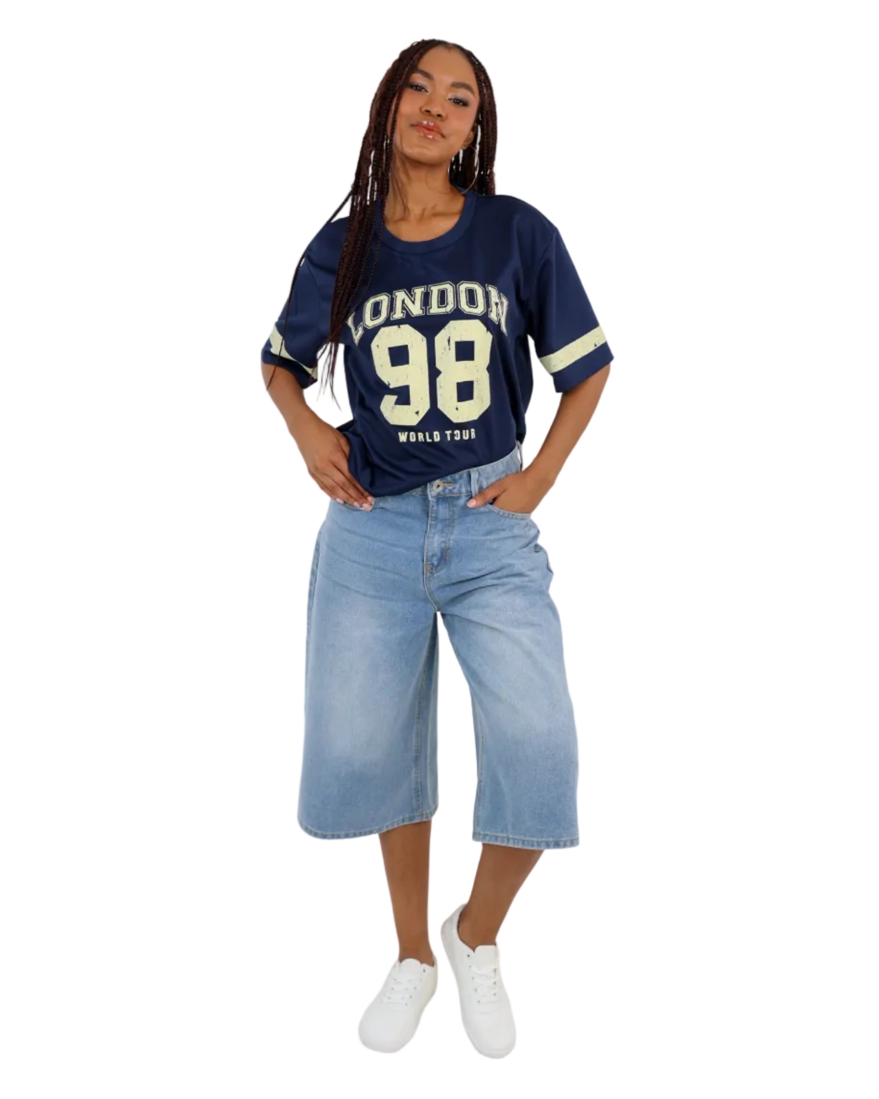 Light Indigo Denim Jorts