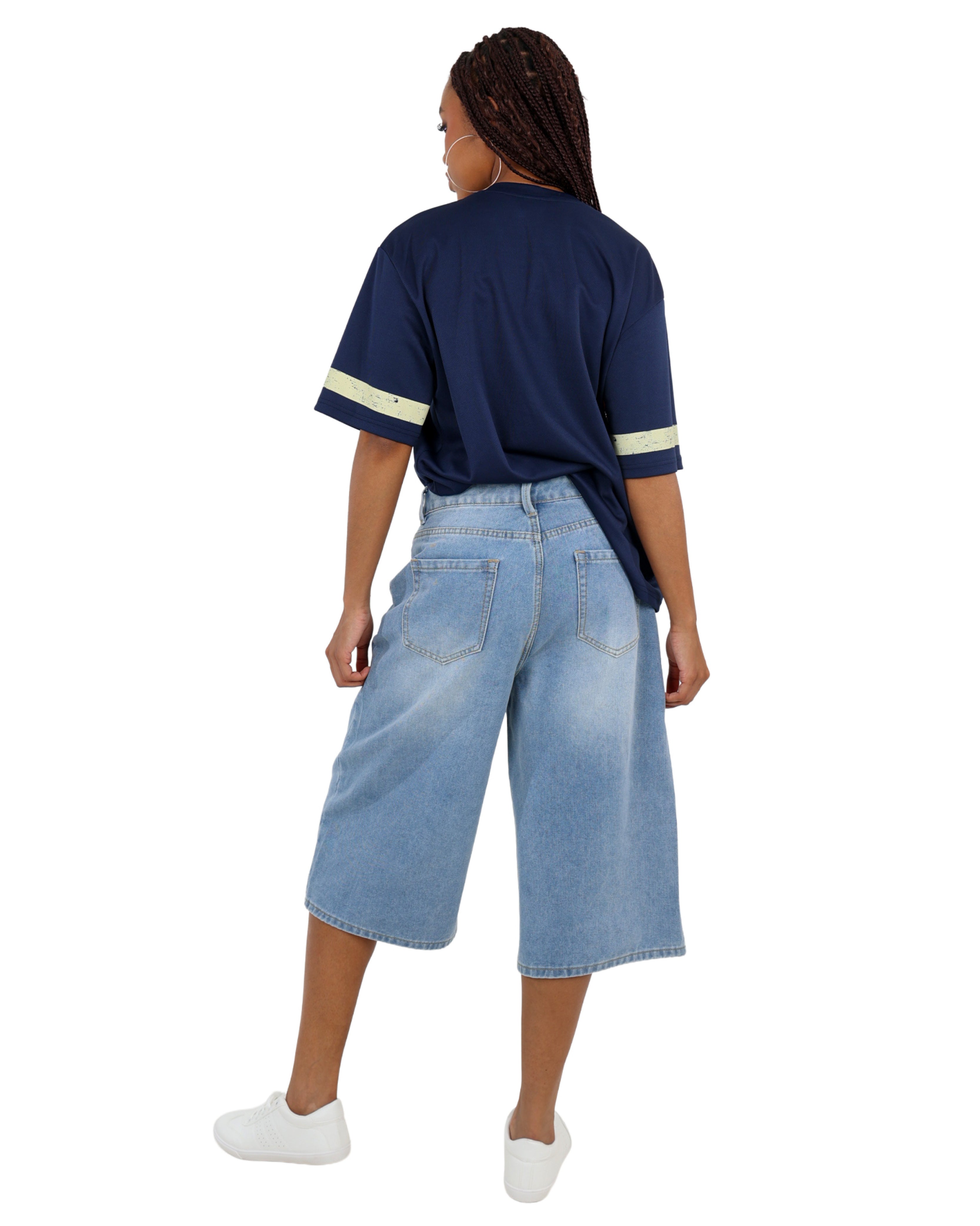 Light Indigo Denim Jorts