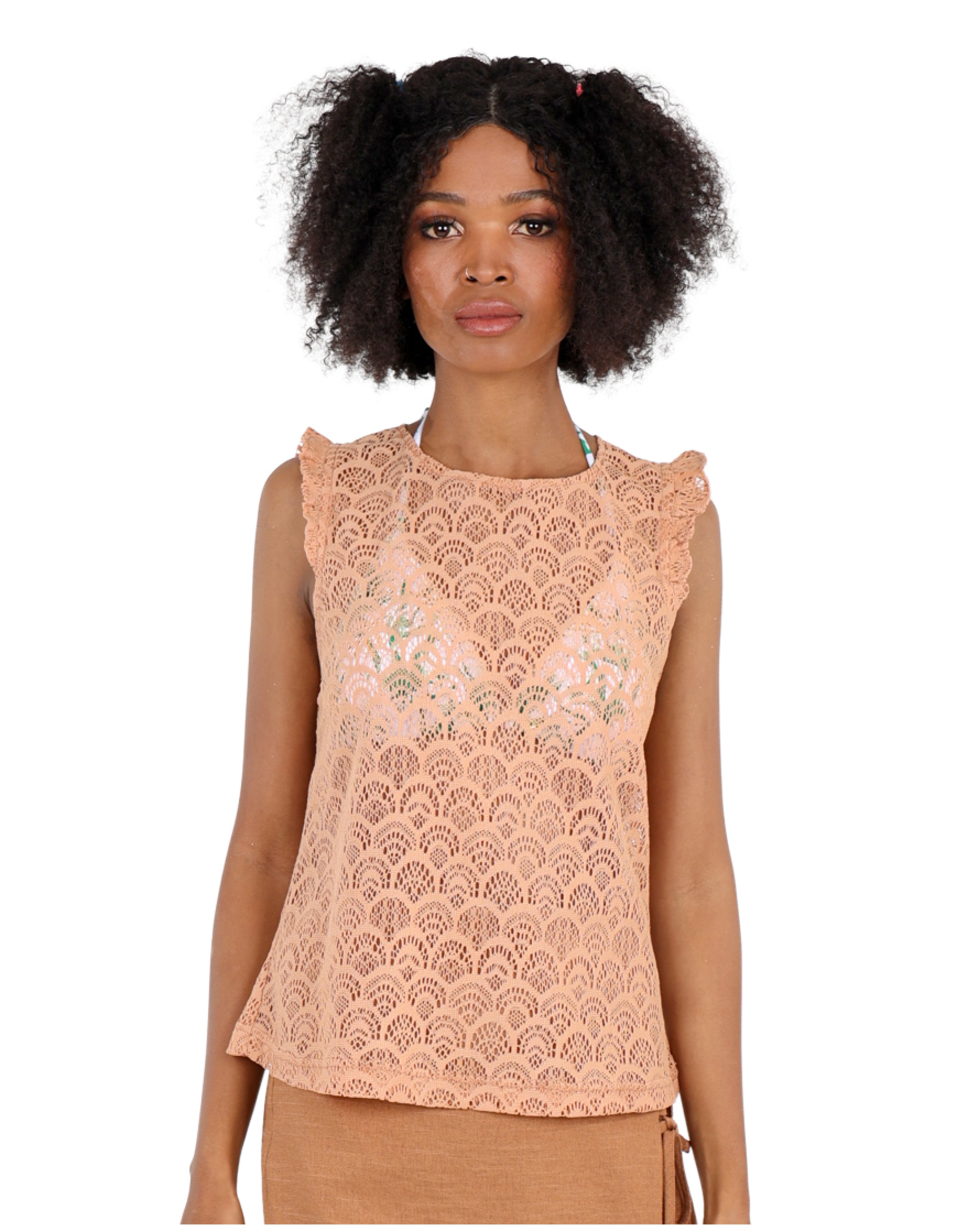 Sleeveless Crochet Tank Top