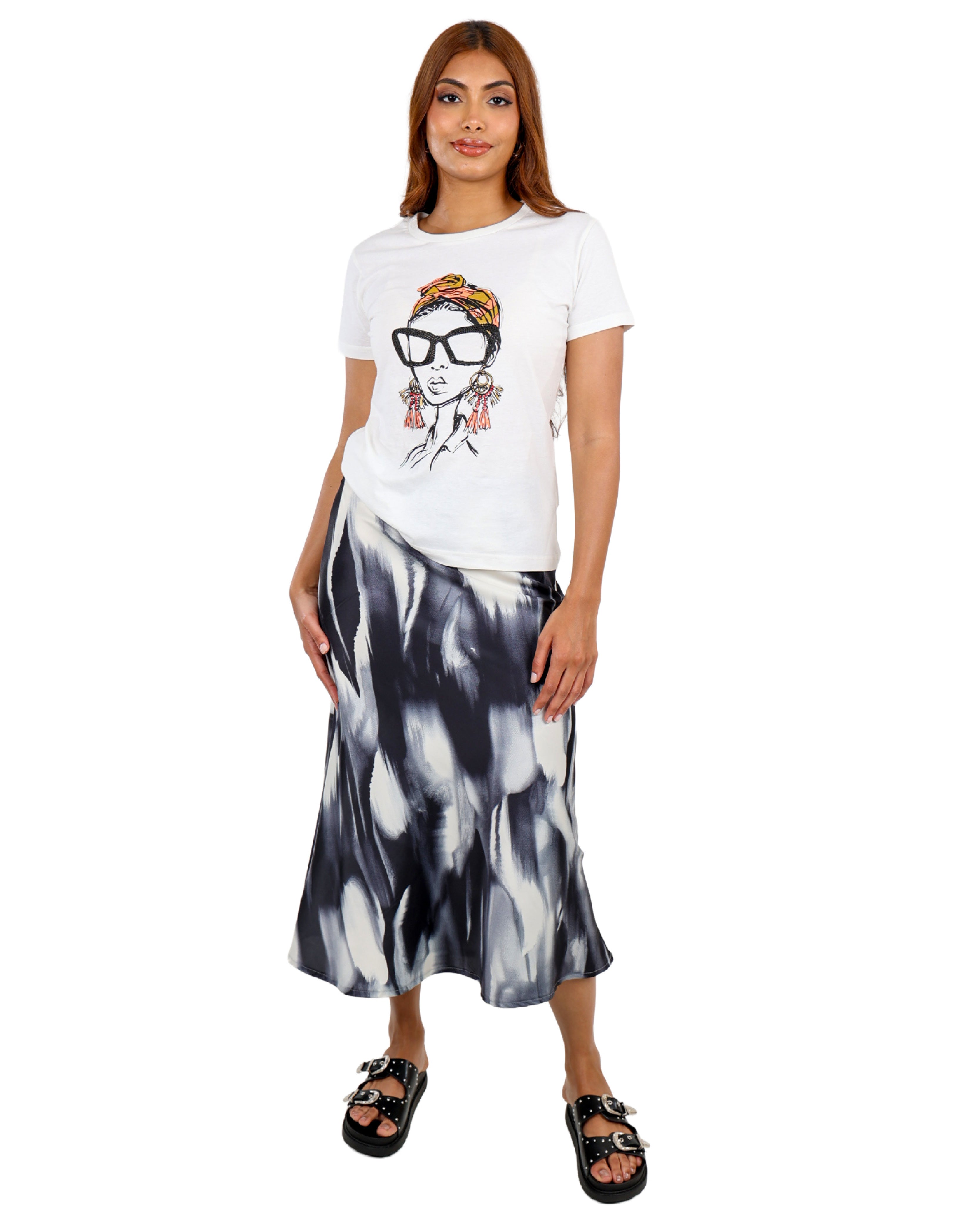Face Graphic Crew Neck Graphic T-Shirt
