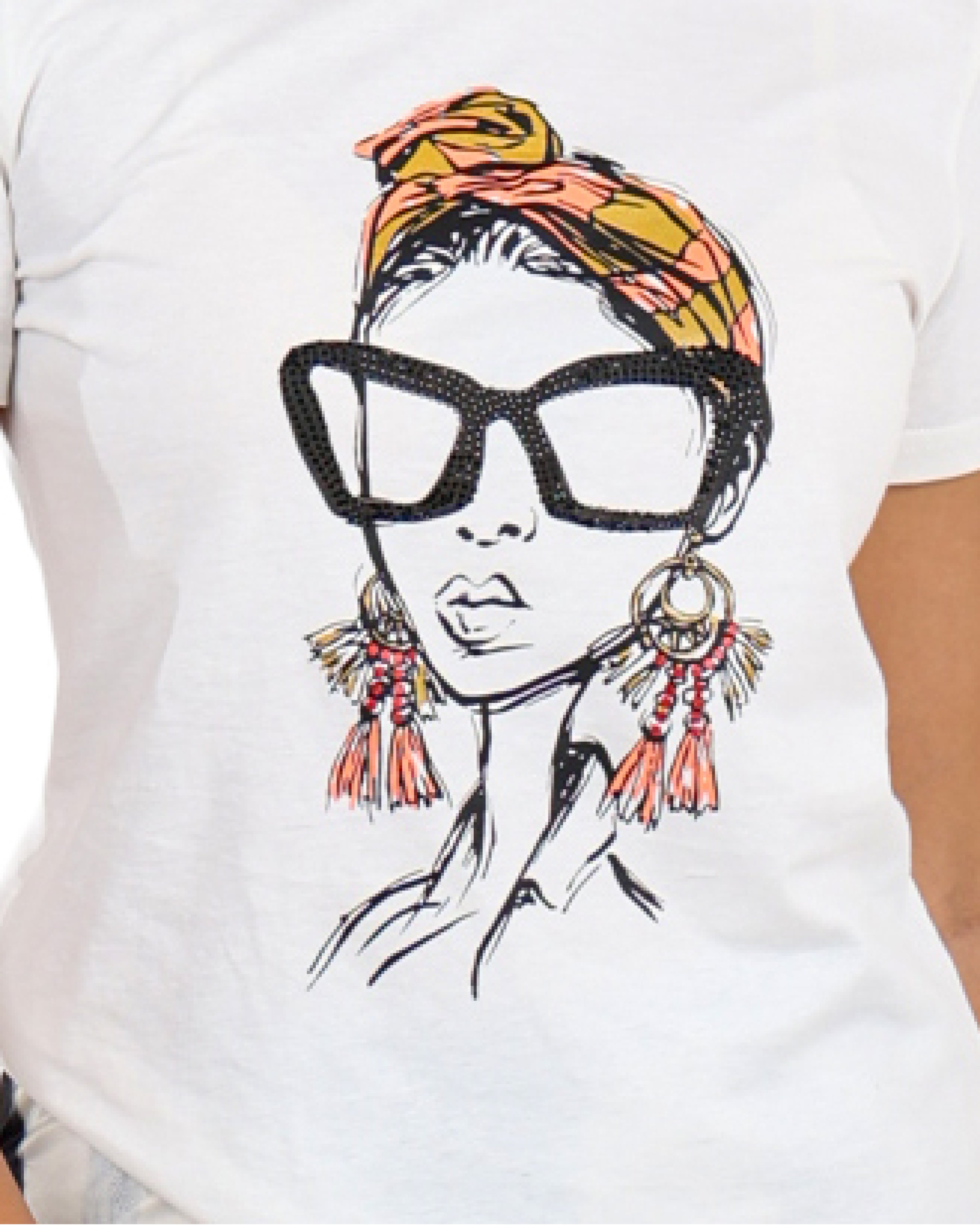 Face Graphic Crew Neck Graphic T-Shirt