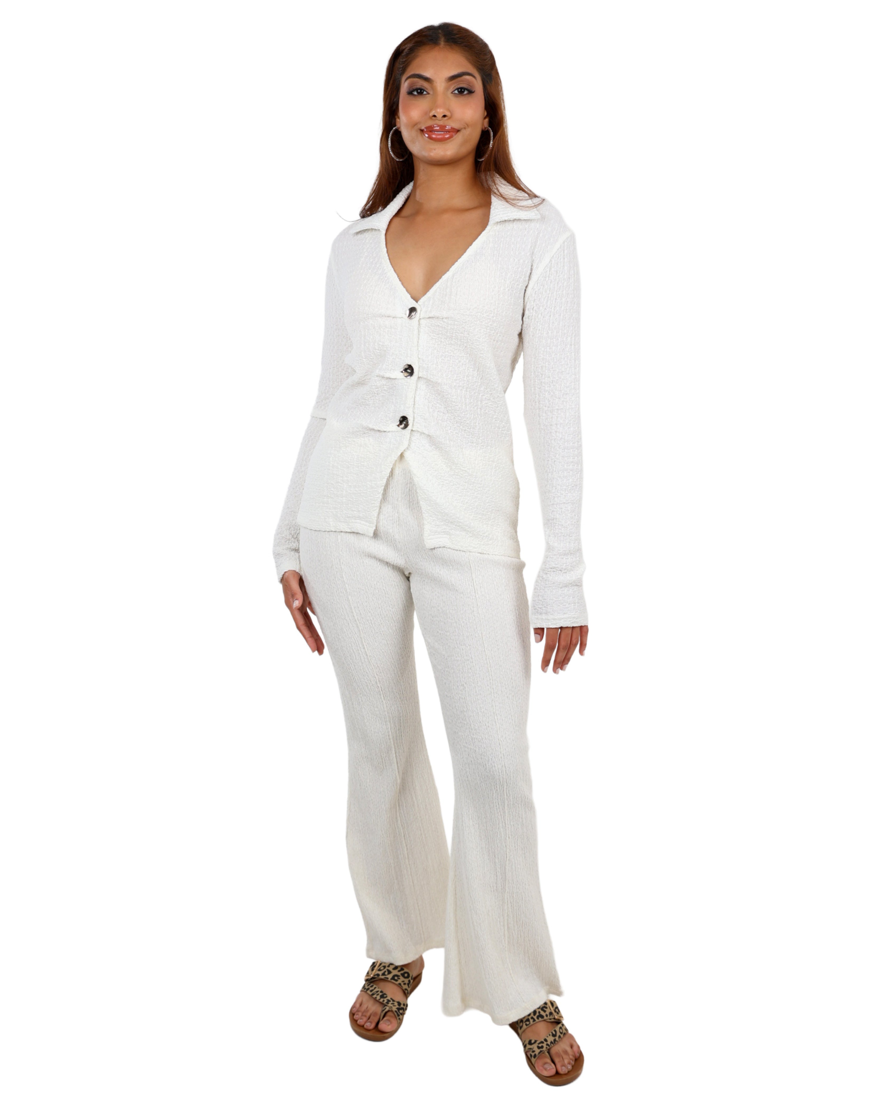 Bubble Knit Long Sleeve Shirt