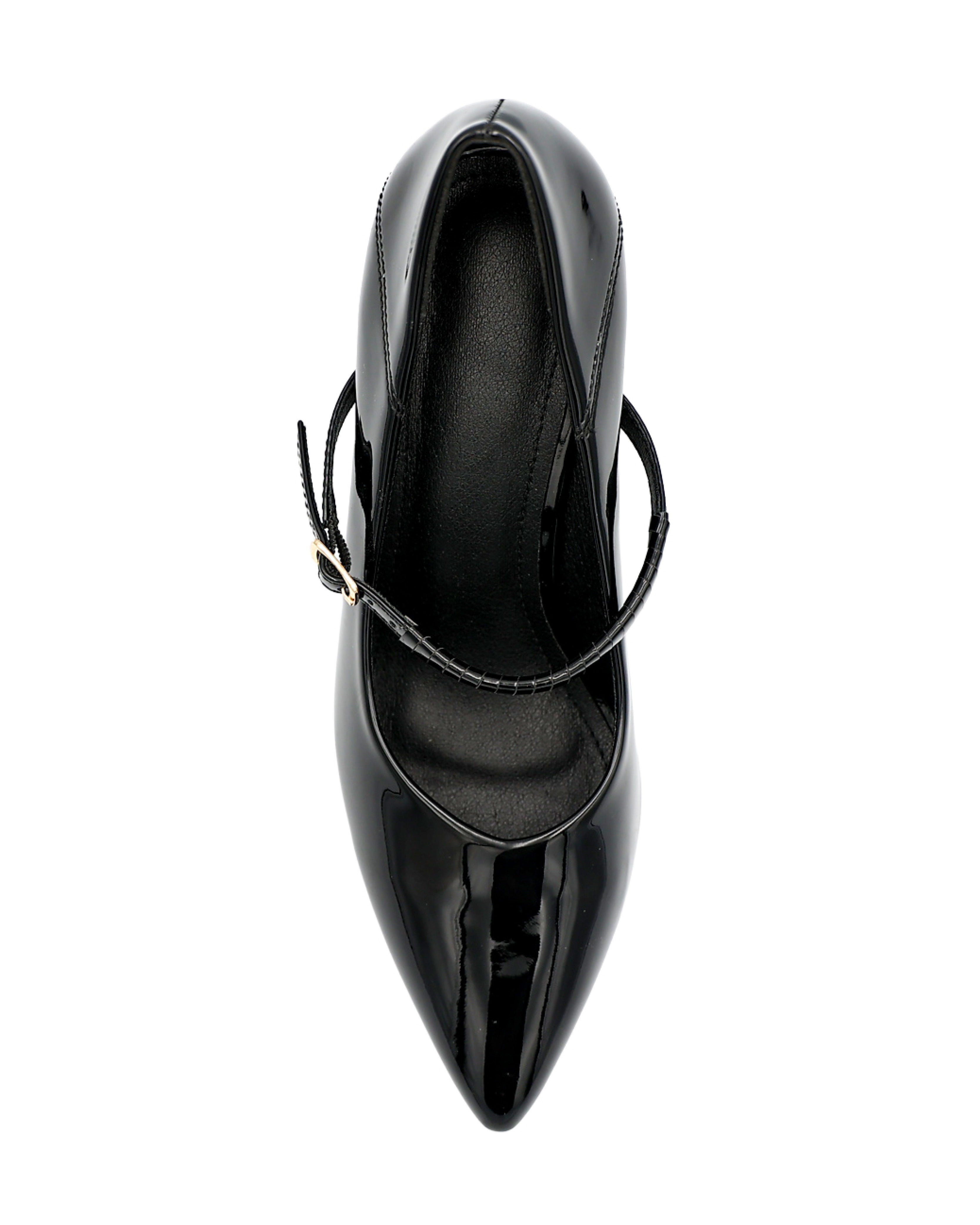 Black Block Heel Mary Jane Shoes