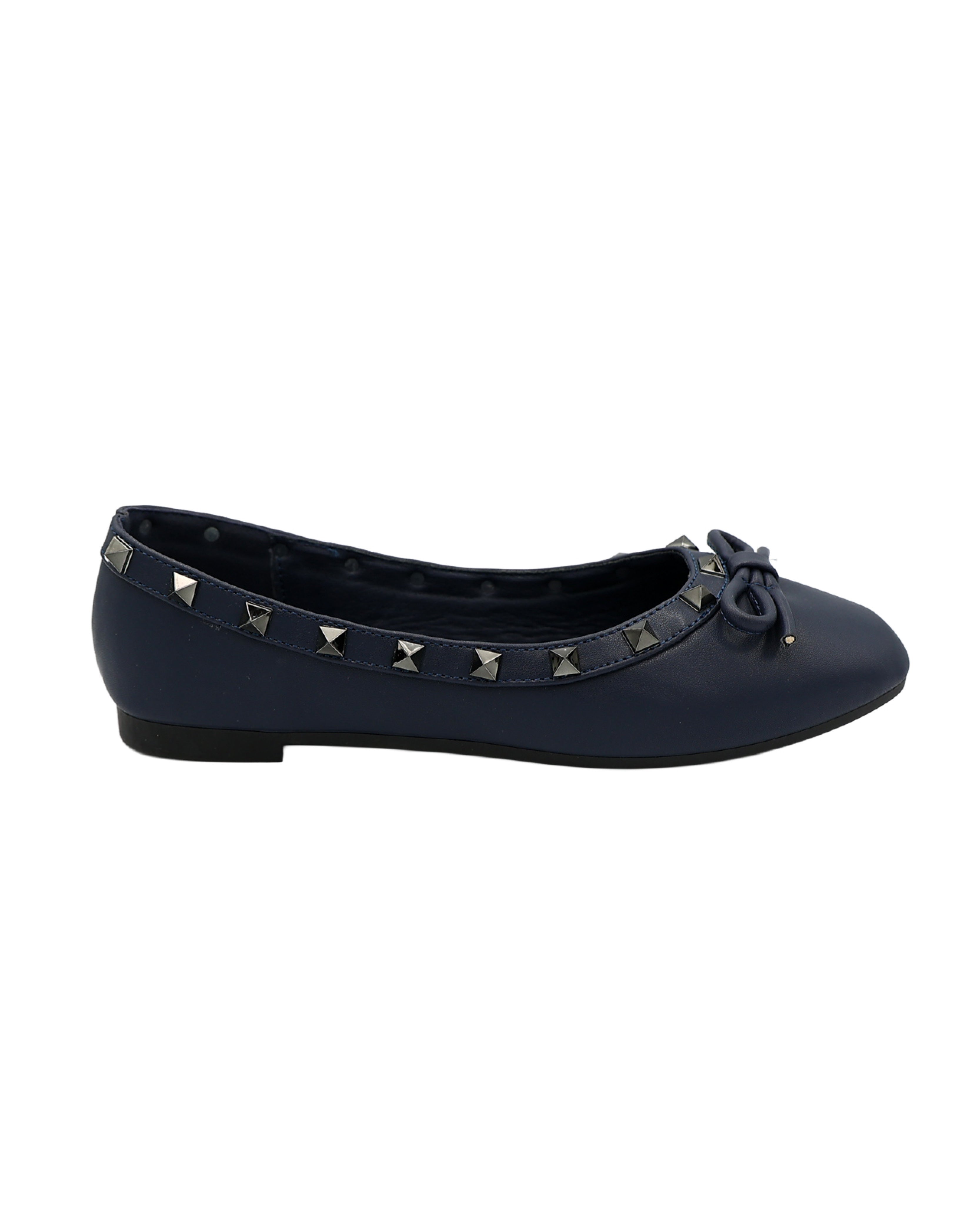 Navy Studded Bow Pumps