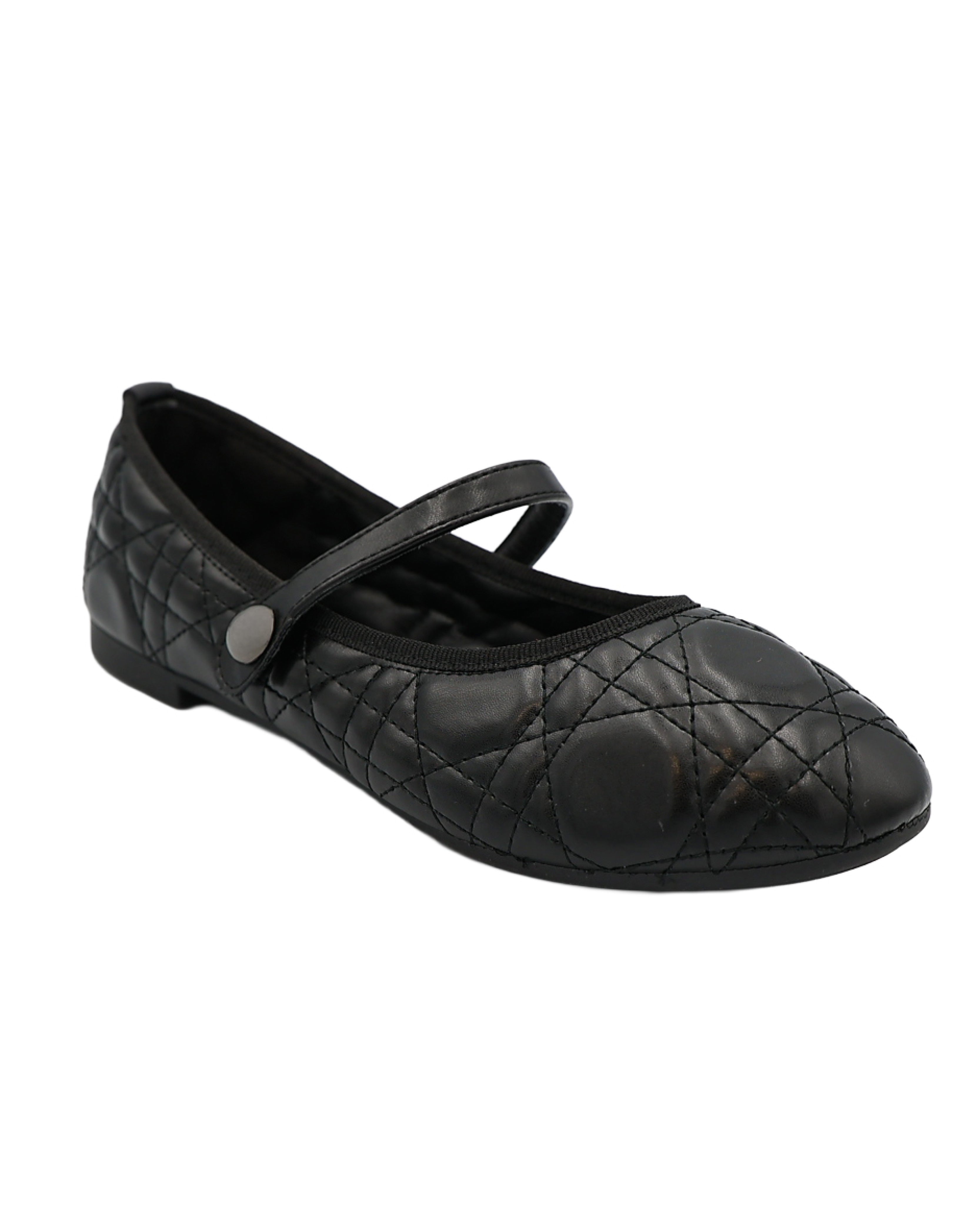 Black Quilted Bar Pump