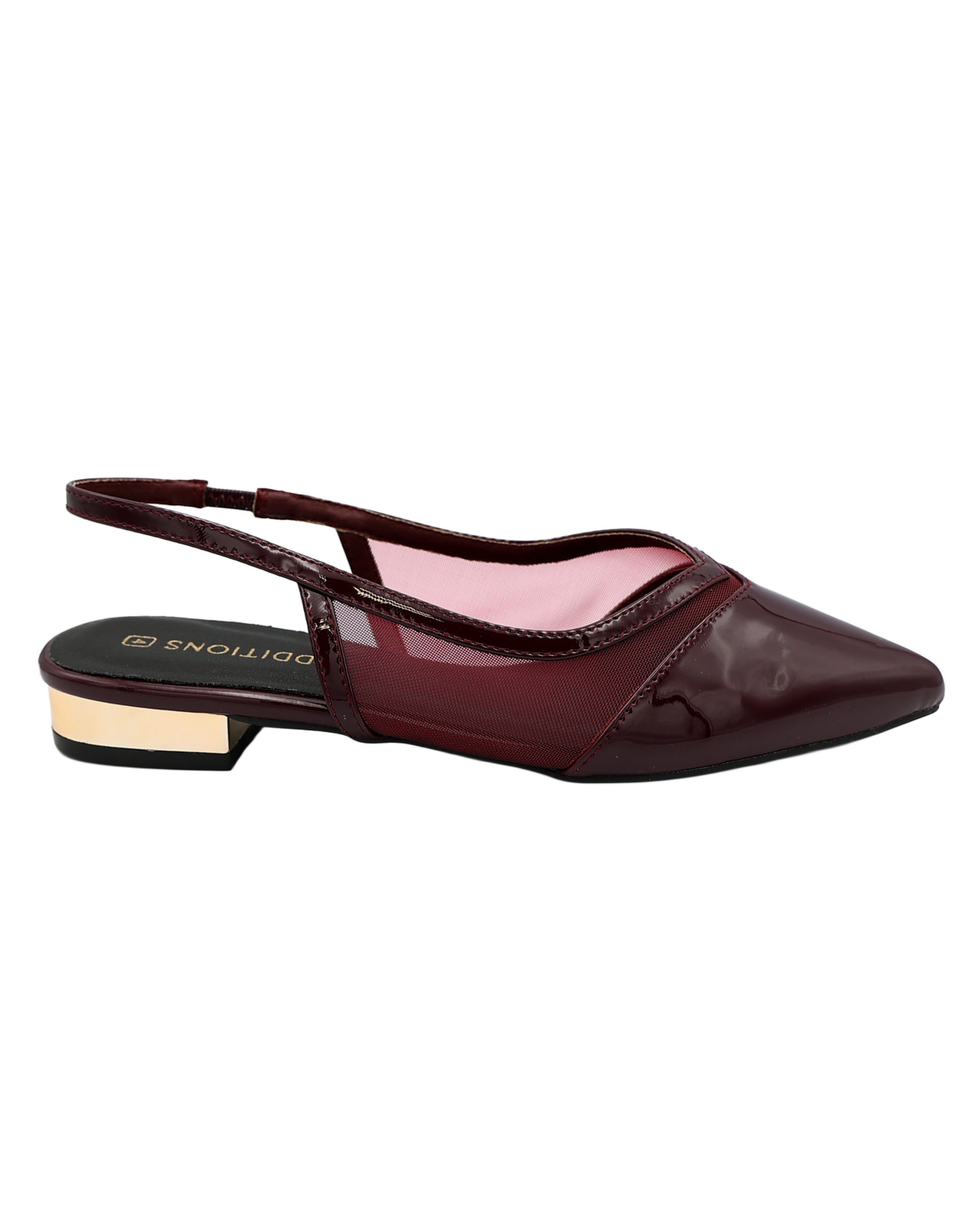 Additions Burgundy Mesh Insert Slingbacks