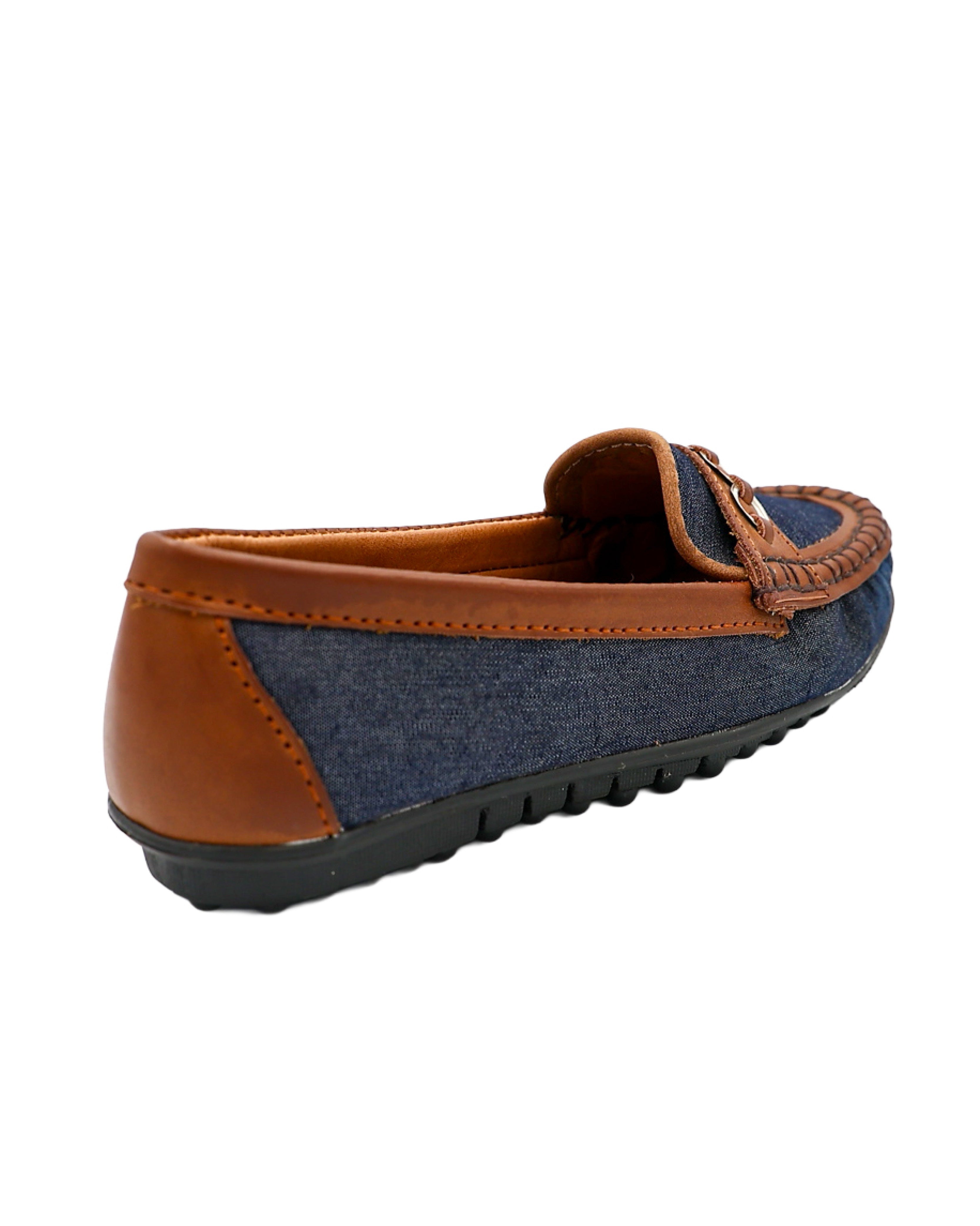 Denim Embellished Driver Shoes