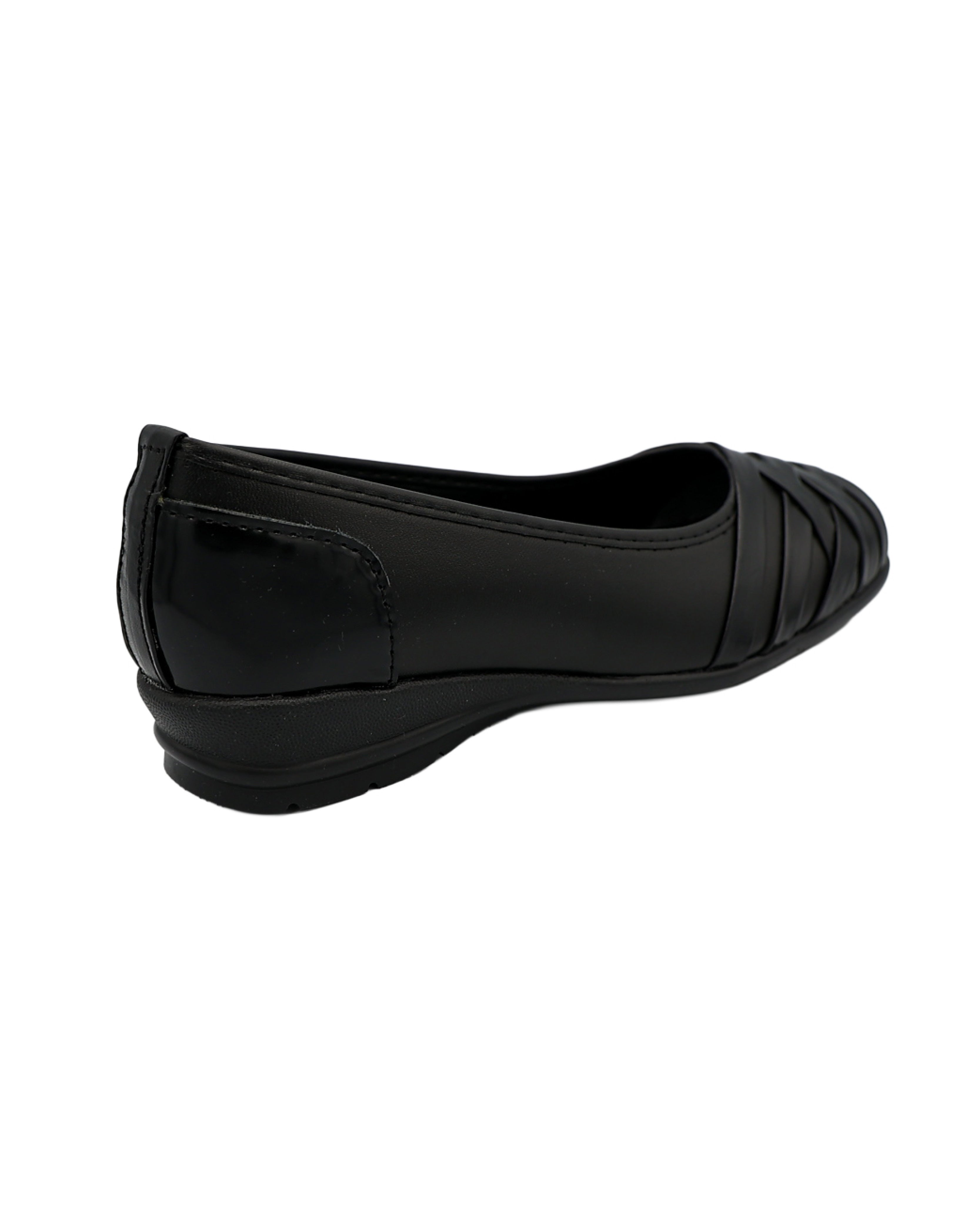 Black Strap Overlay Wedge Shoes
