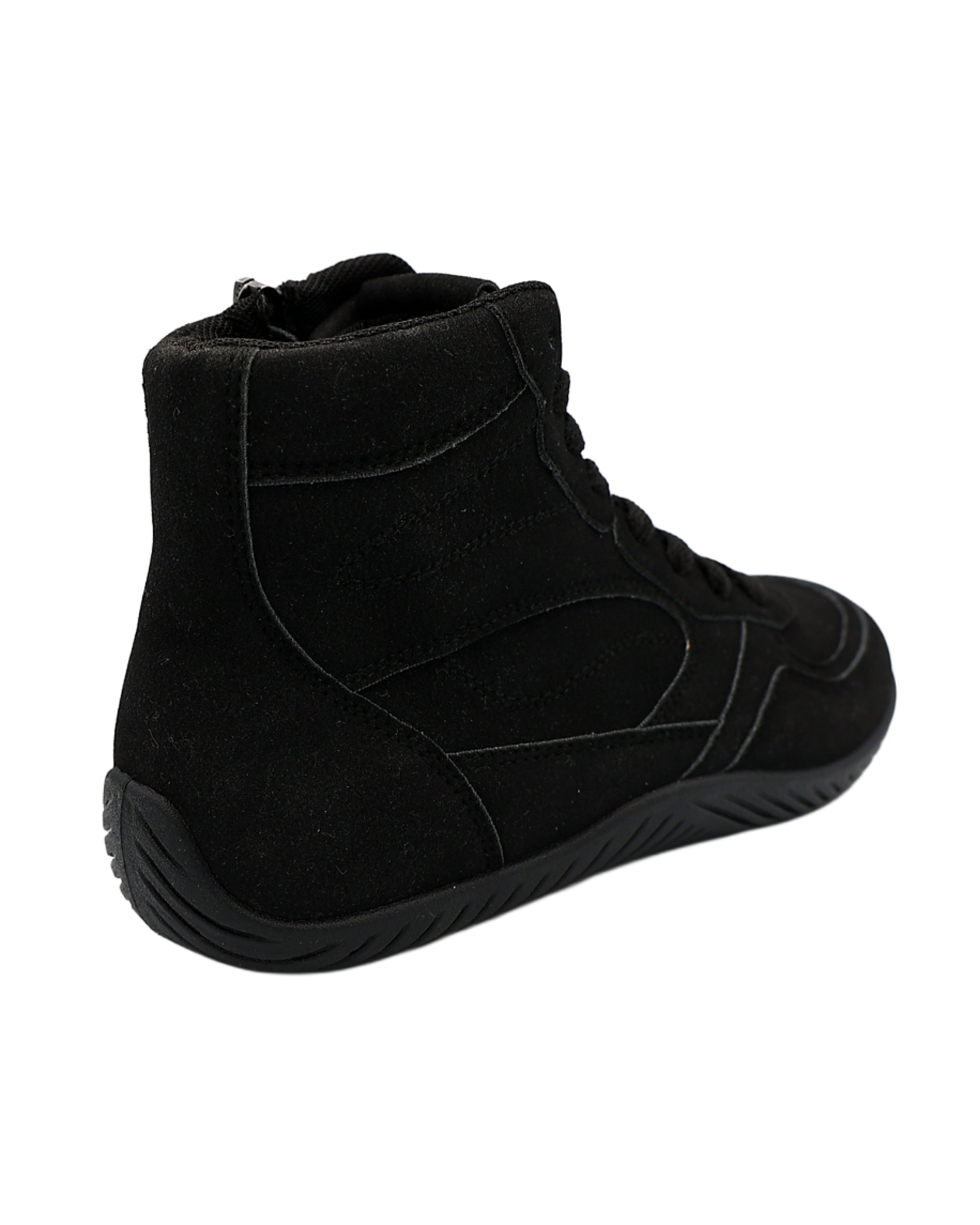Black Microfibre Boxing Style Sneakers