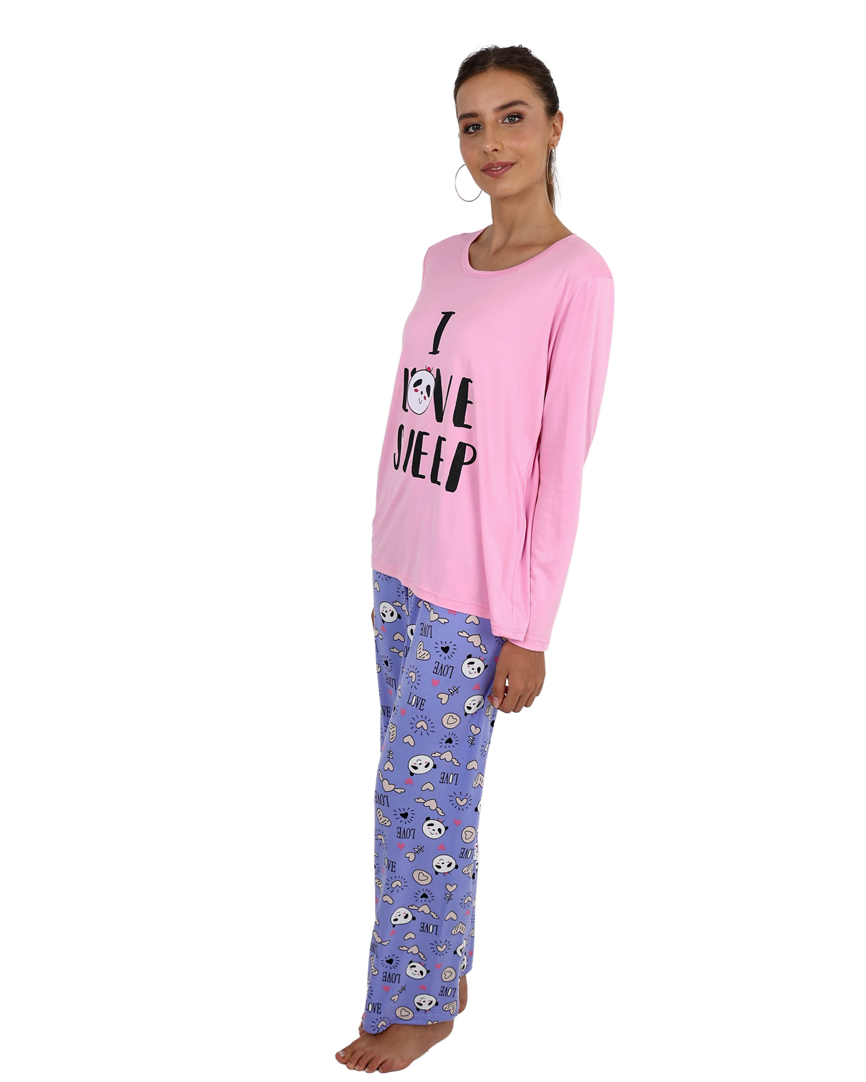 Long Sleeve Panda Pajama Pant Set