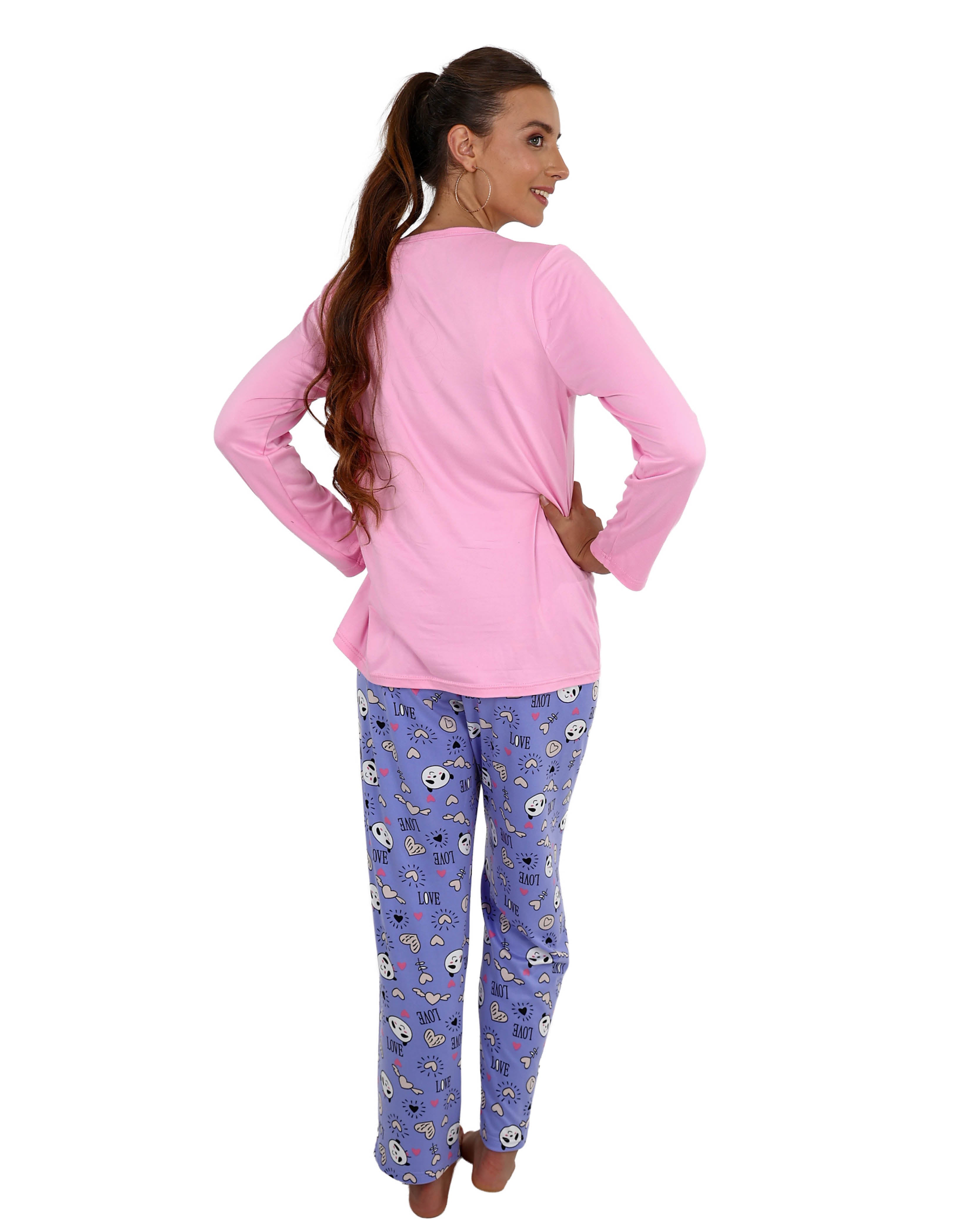 Long Sleeve Panda Pyjama Pant Set