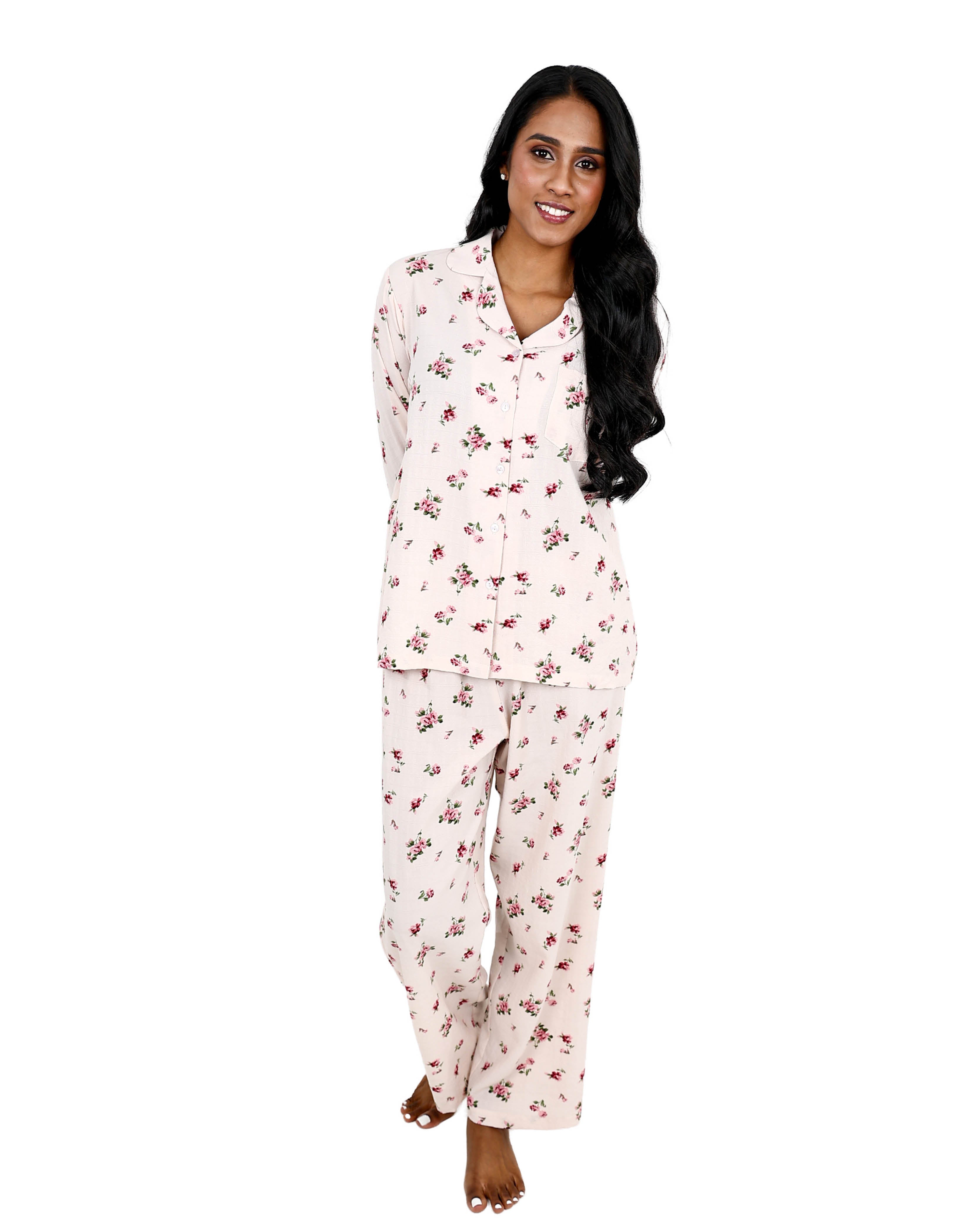 Ditsy Rose Long Sleeve Pyjama Set