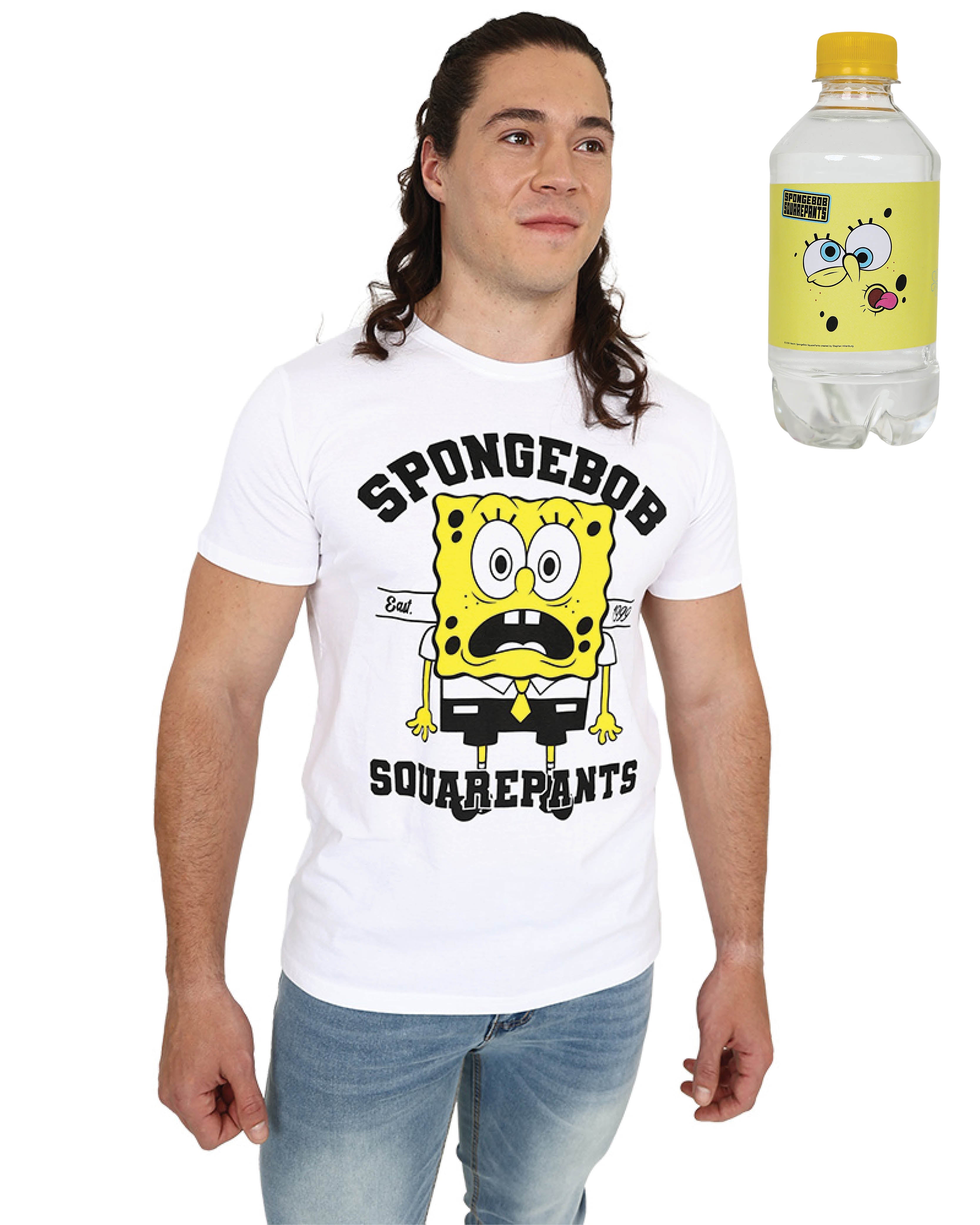 Short Sleeve White SpongeBob T-Shirt + FREE Water Bottle