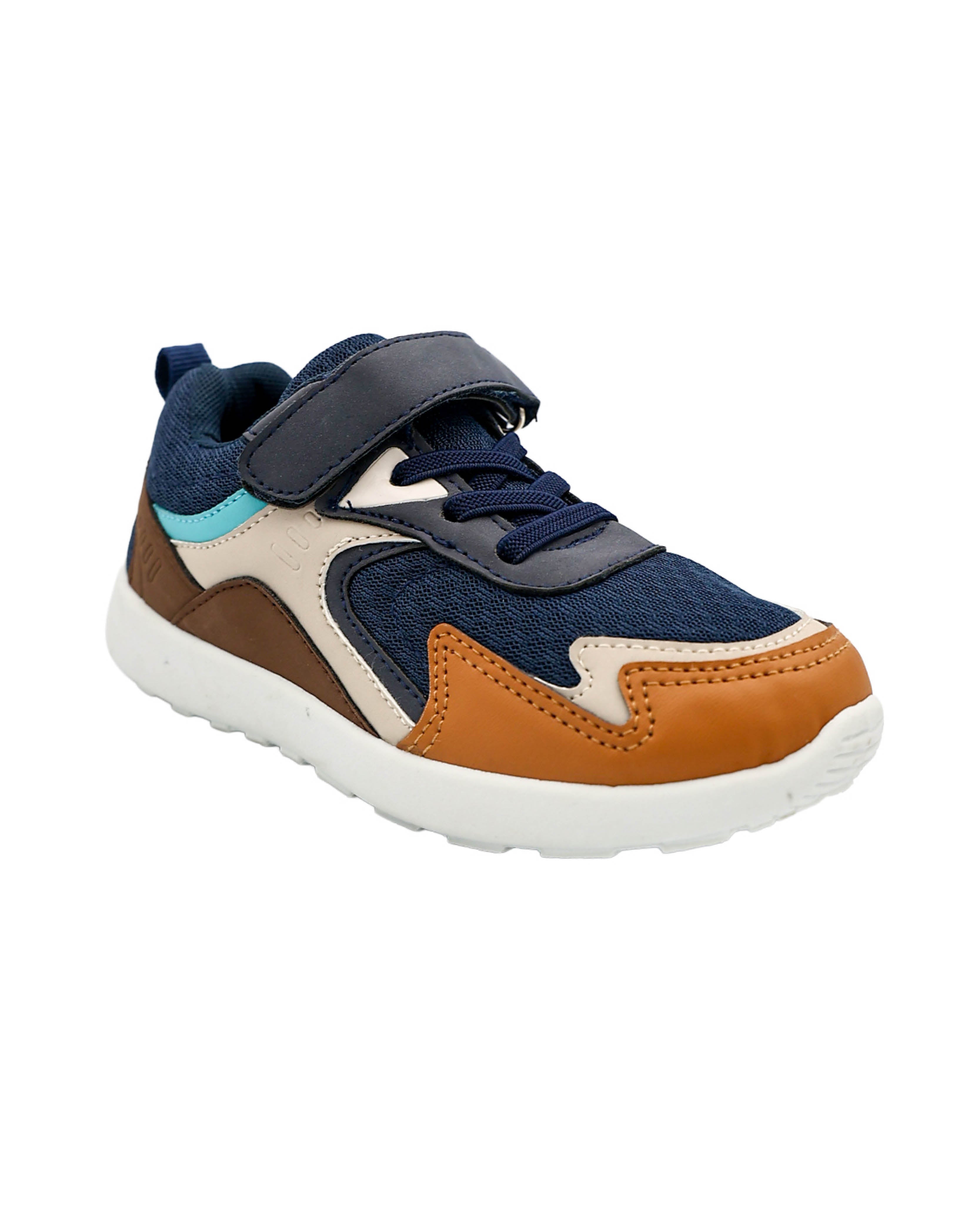 Boys Multi Colour Block Lace Up Trainers