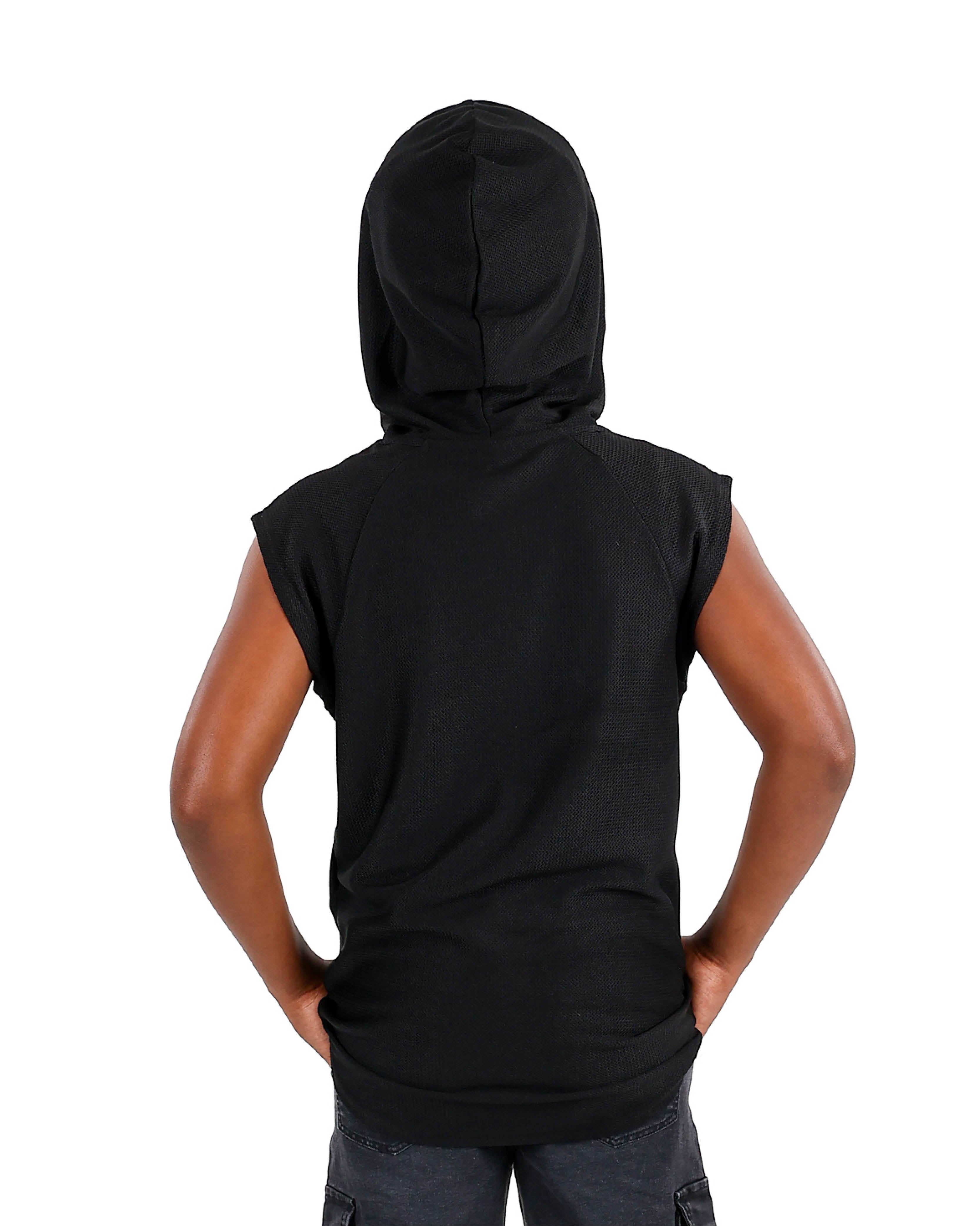 Sleeveless Graphic Print Hoodie