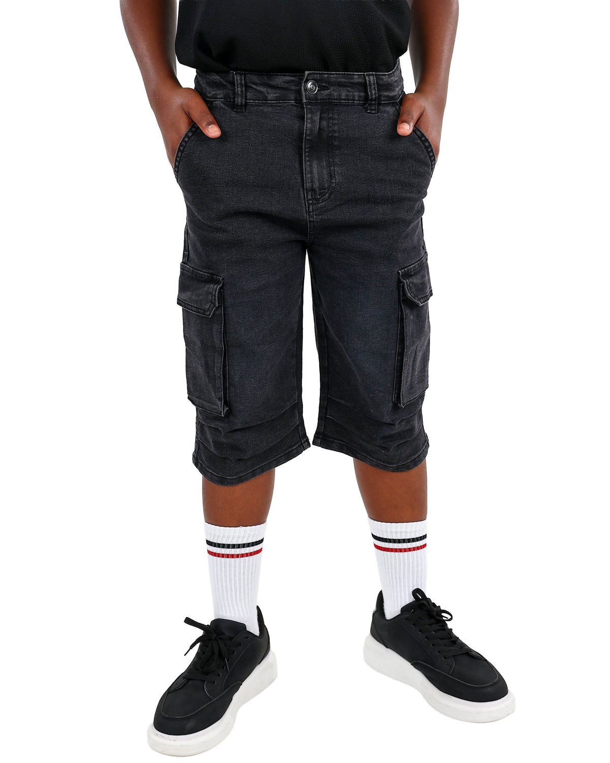 Slim Denim Cargo Shorts