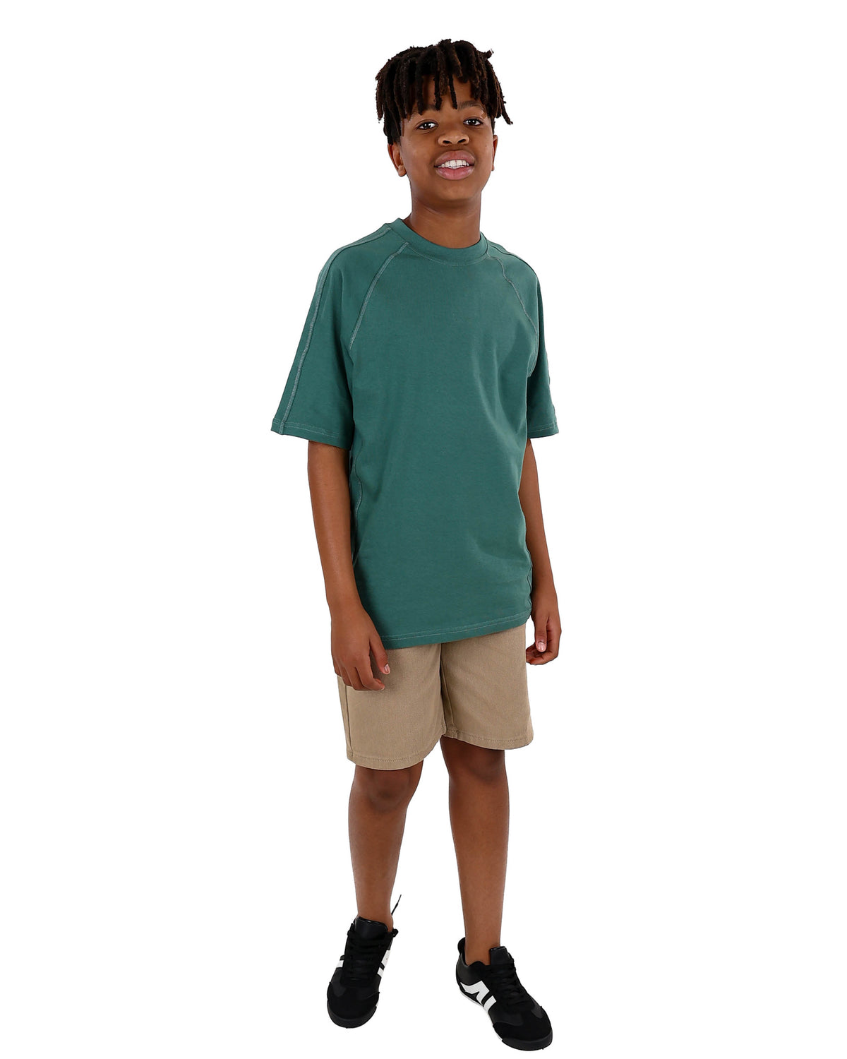 Short Sleeve Green Raglan T-Shirt