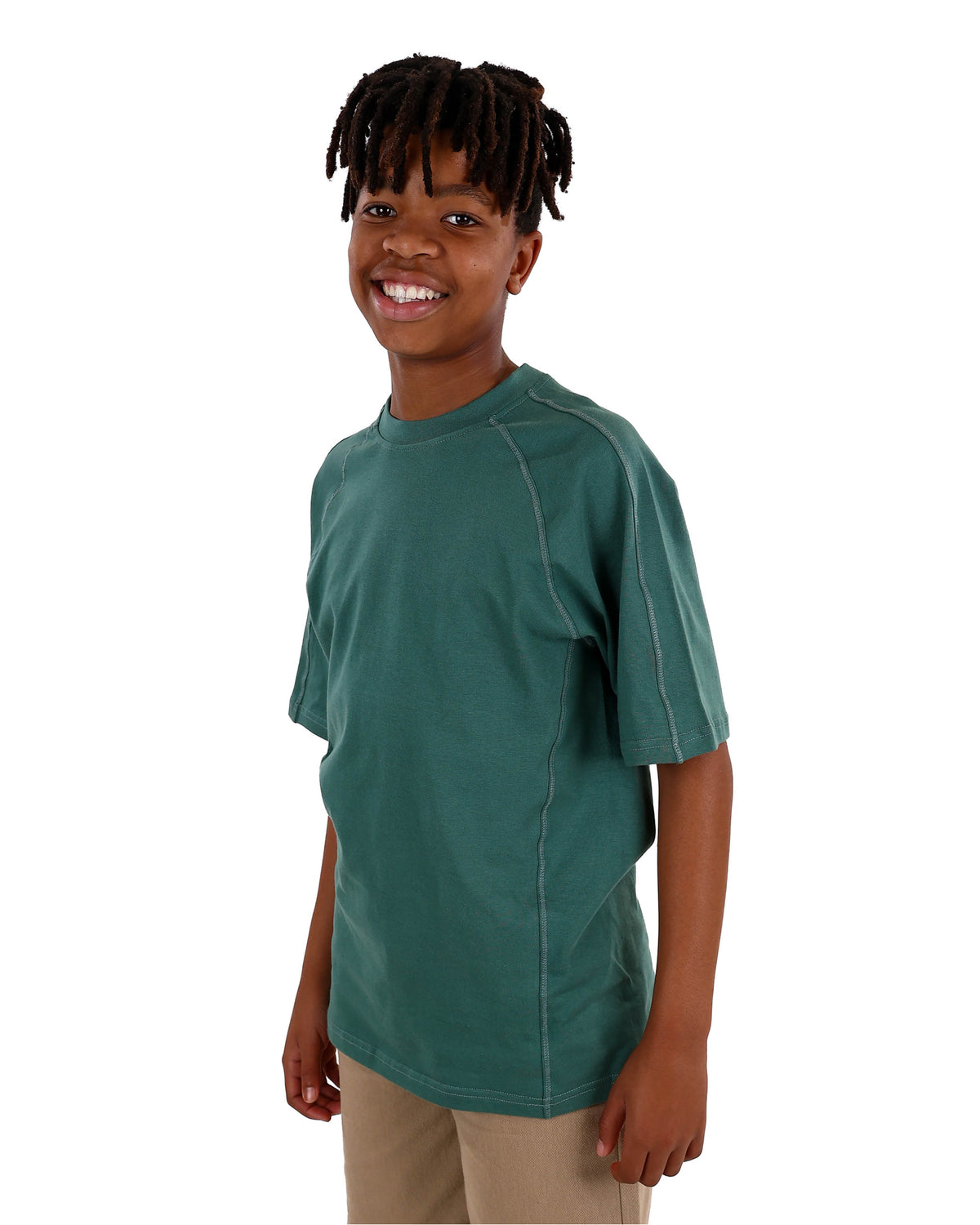 Short Sleeve Green Raglan T-Shirt
