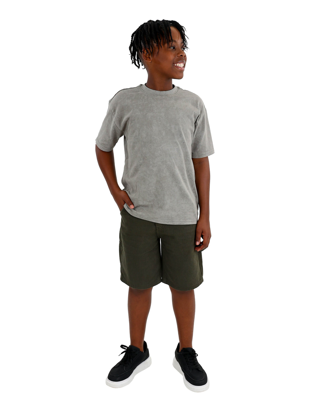 Short Sleeve Grey Relaxed Fit Cotton T-Shirt