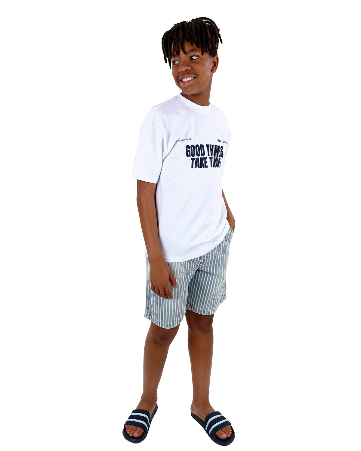 Short Sleeve Good Things Take Time Graphic Print T-Shirt