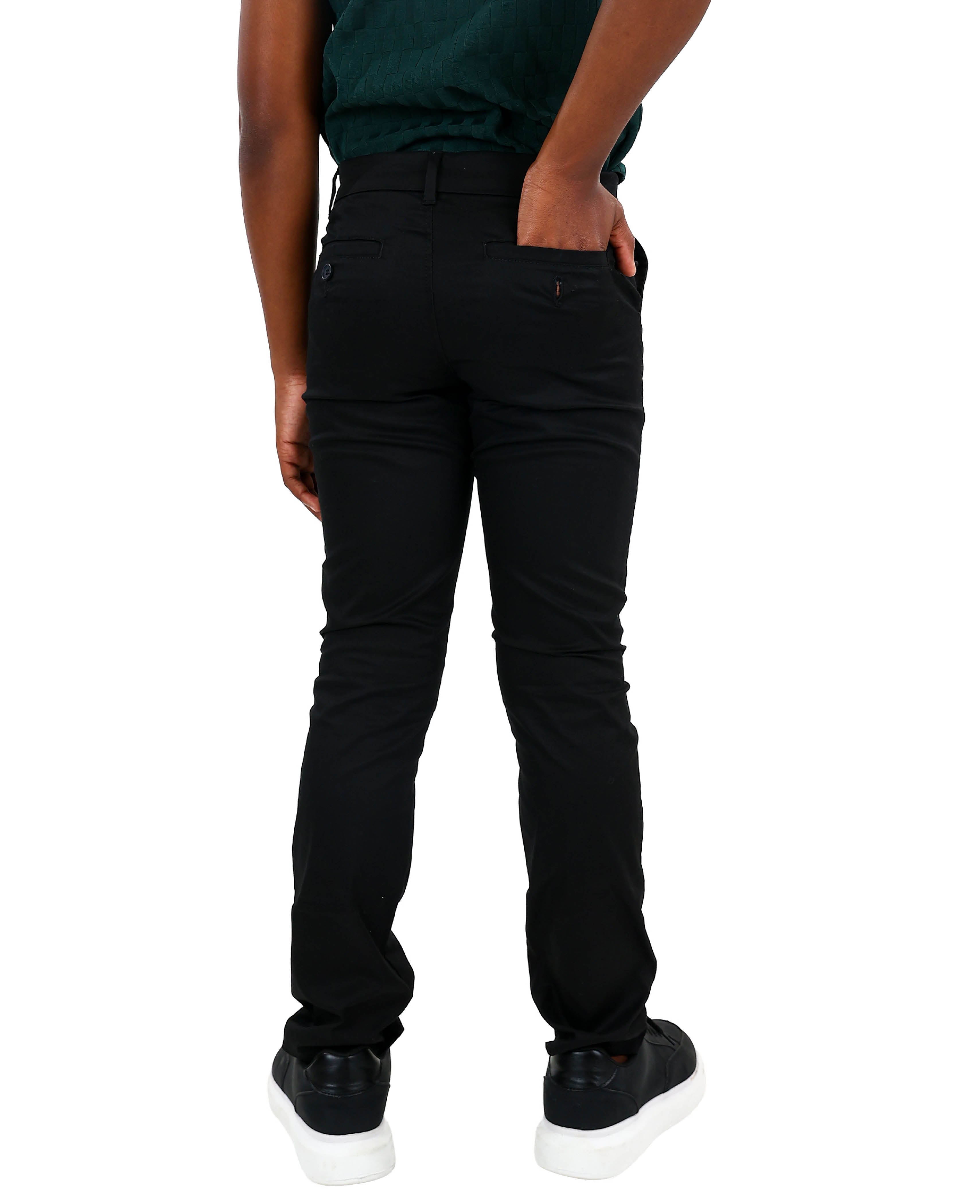 Black Slim Fit Fashion Chinos
