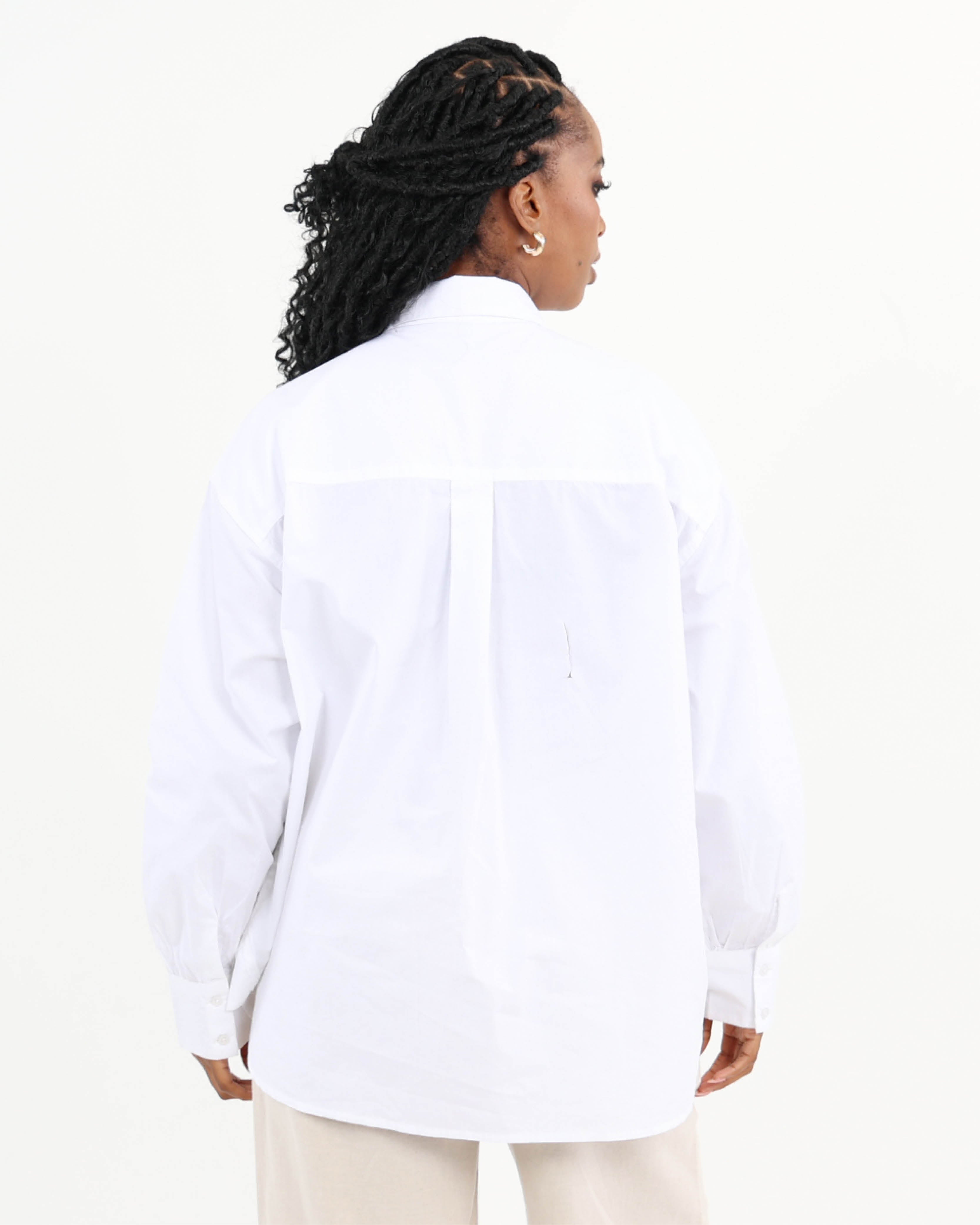 The Oversized Edit: Pure Cotton Shirt with Refined Placket Detailing