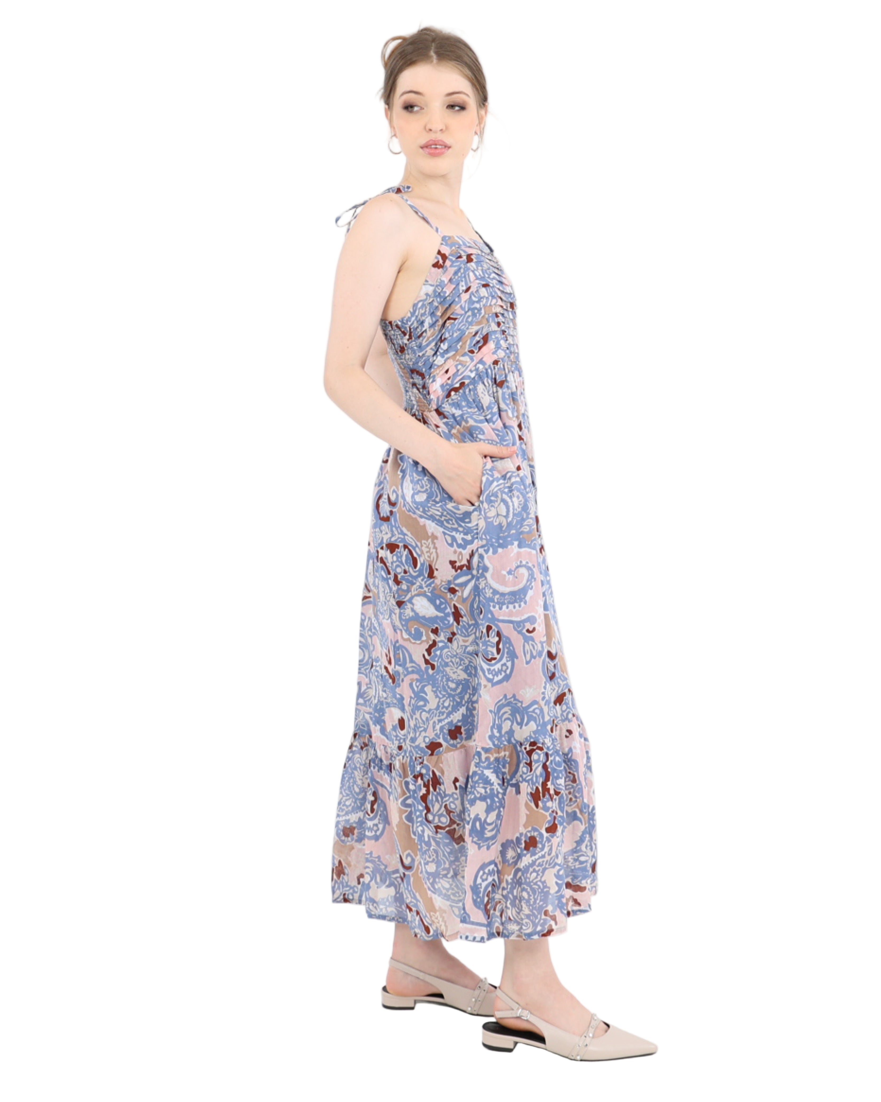 Strappy Paisley Whisper Maxi Cotton Dress
