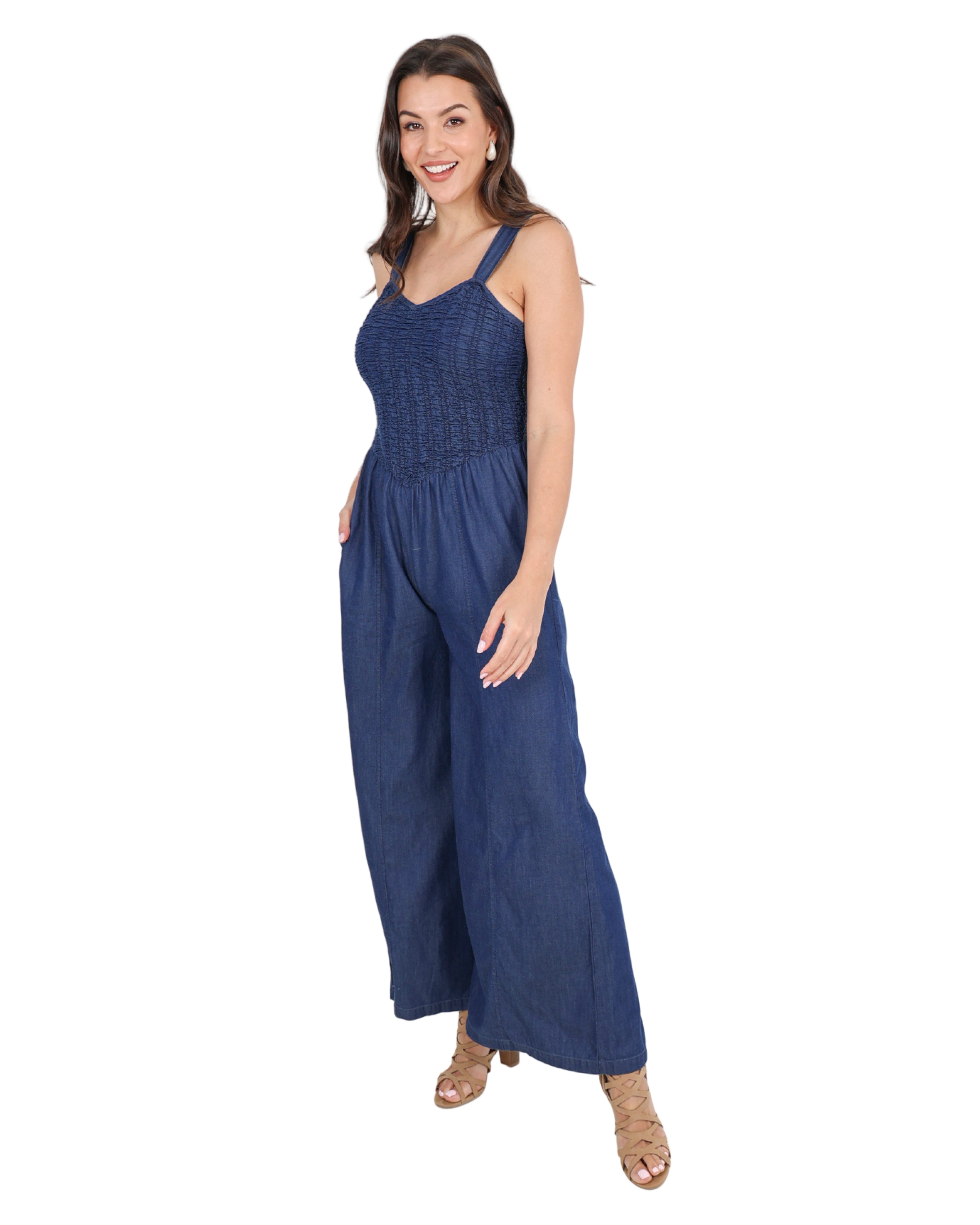 Maya Cotton Denim Jumpsuit