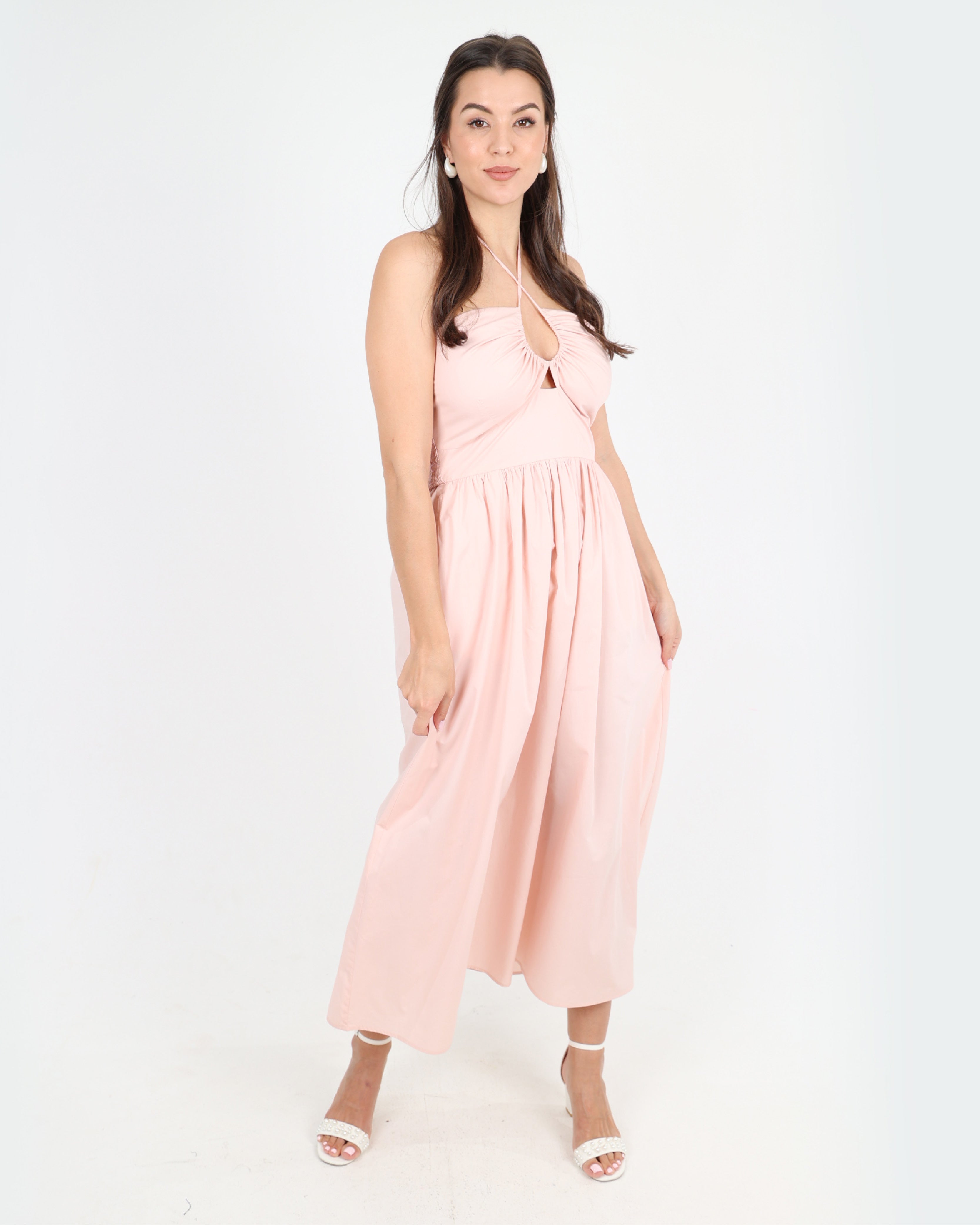 Livia Cotton Criss-Cross Maxi Dress