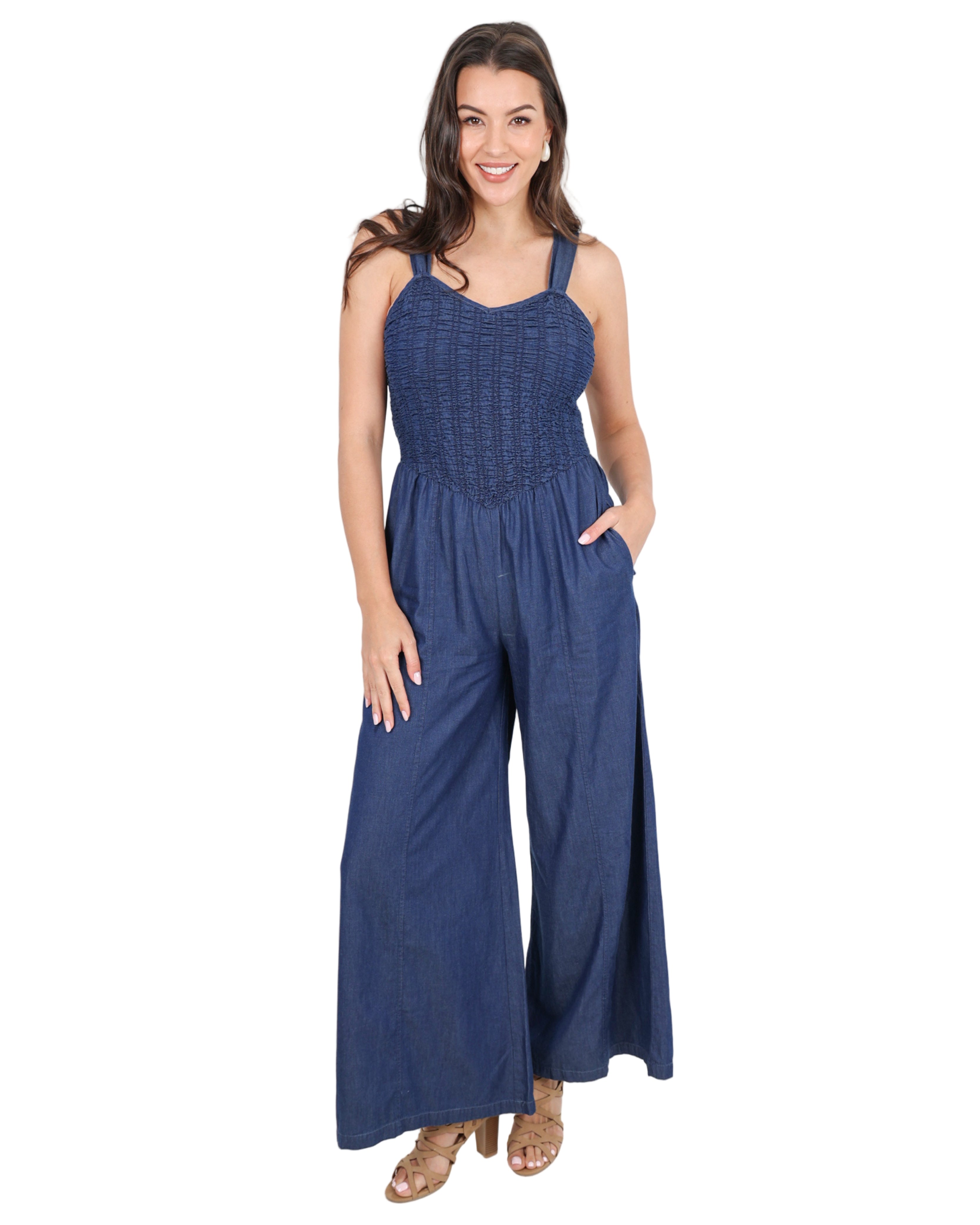 Maya Cotton Denim Jumpsuit
