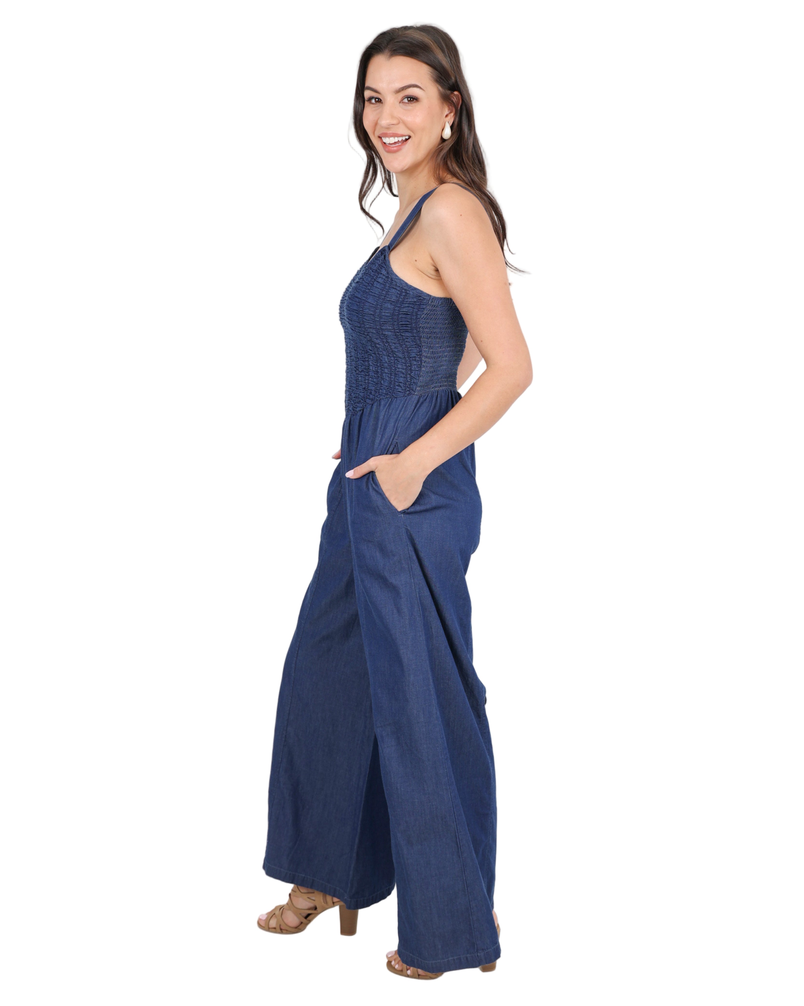 Maya Cotton Denim Jumpsuit