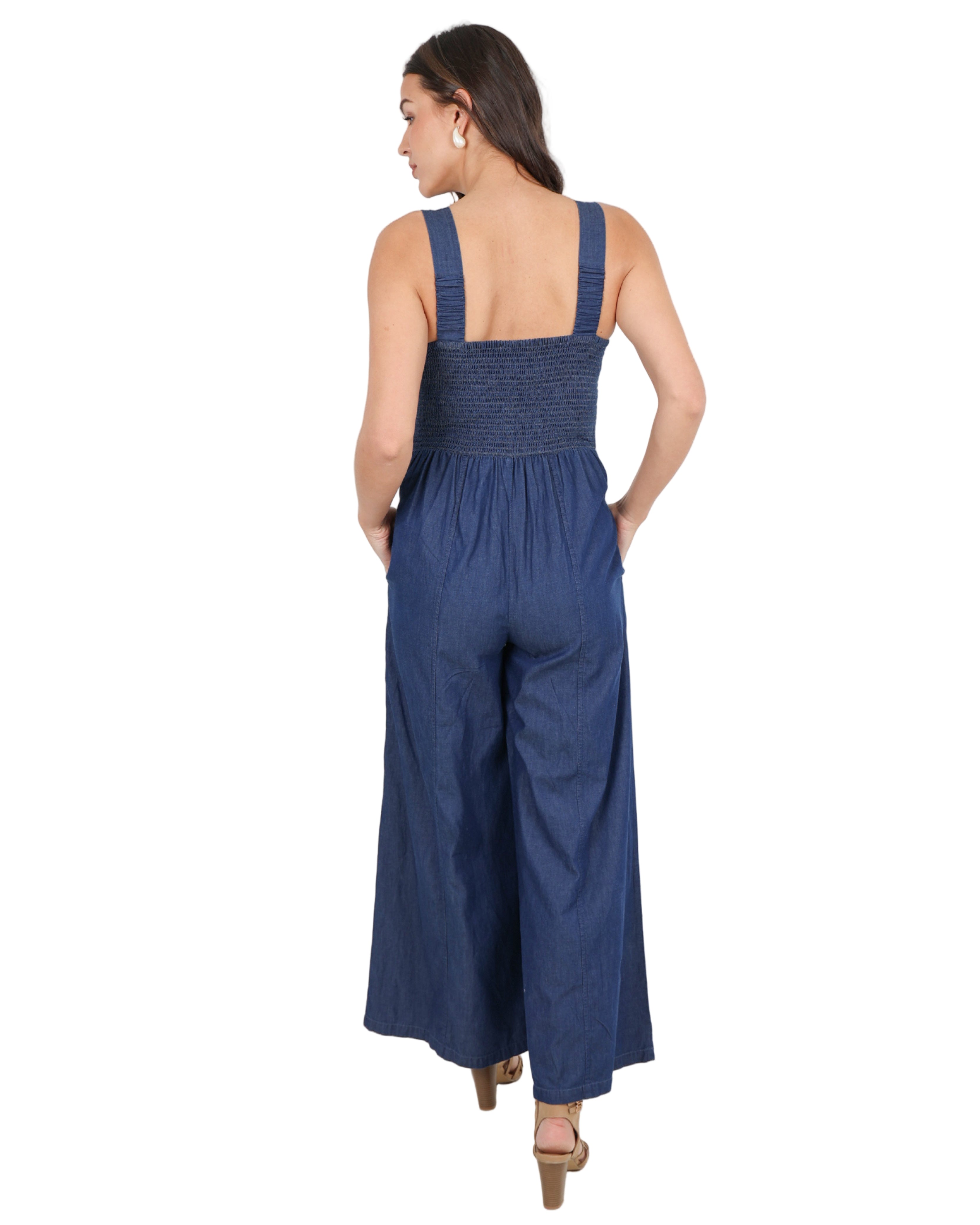 Maya Cotton Denim Jumpsuit
