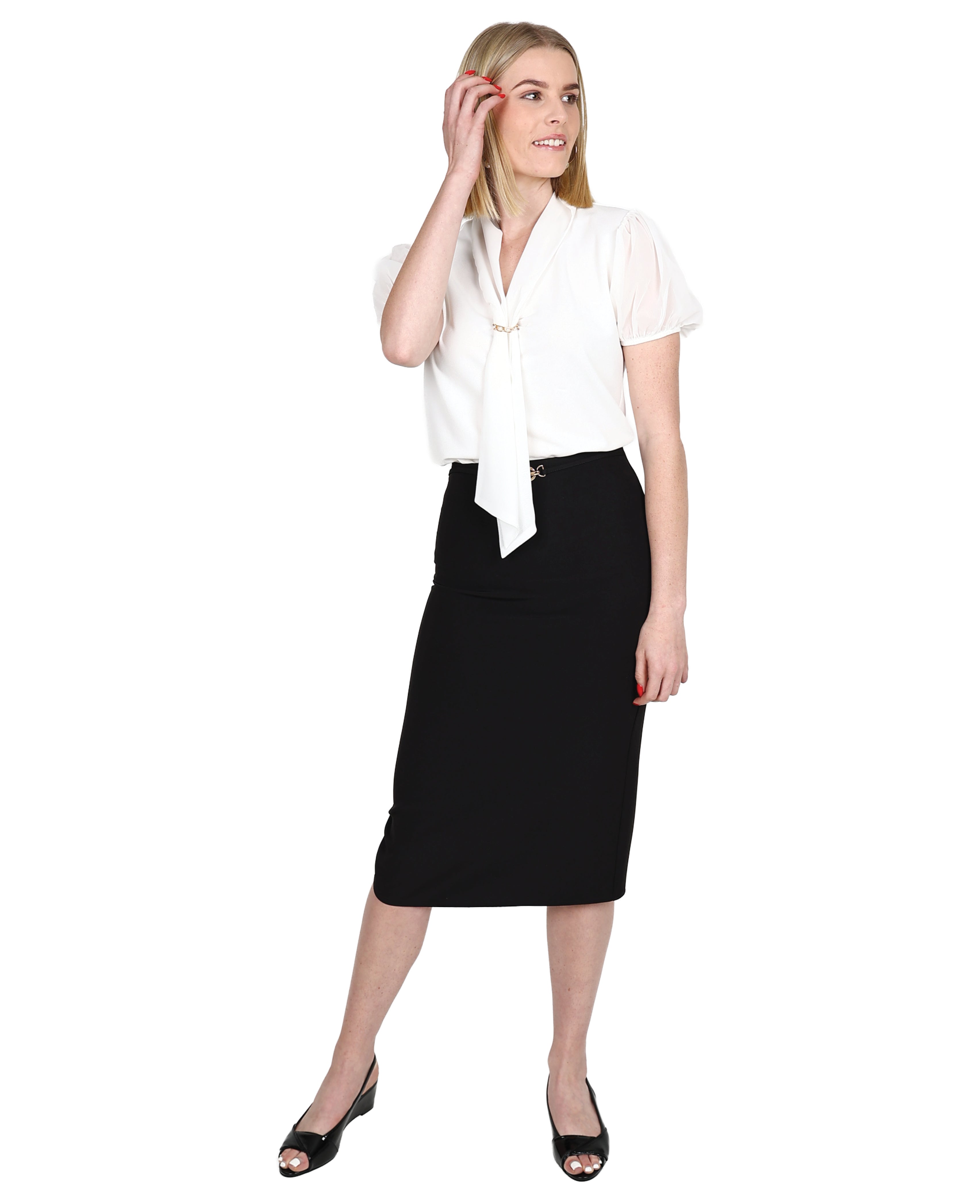 Trim Detail Pencil Skirt