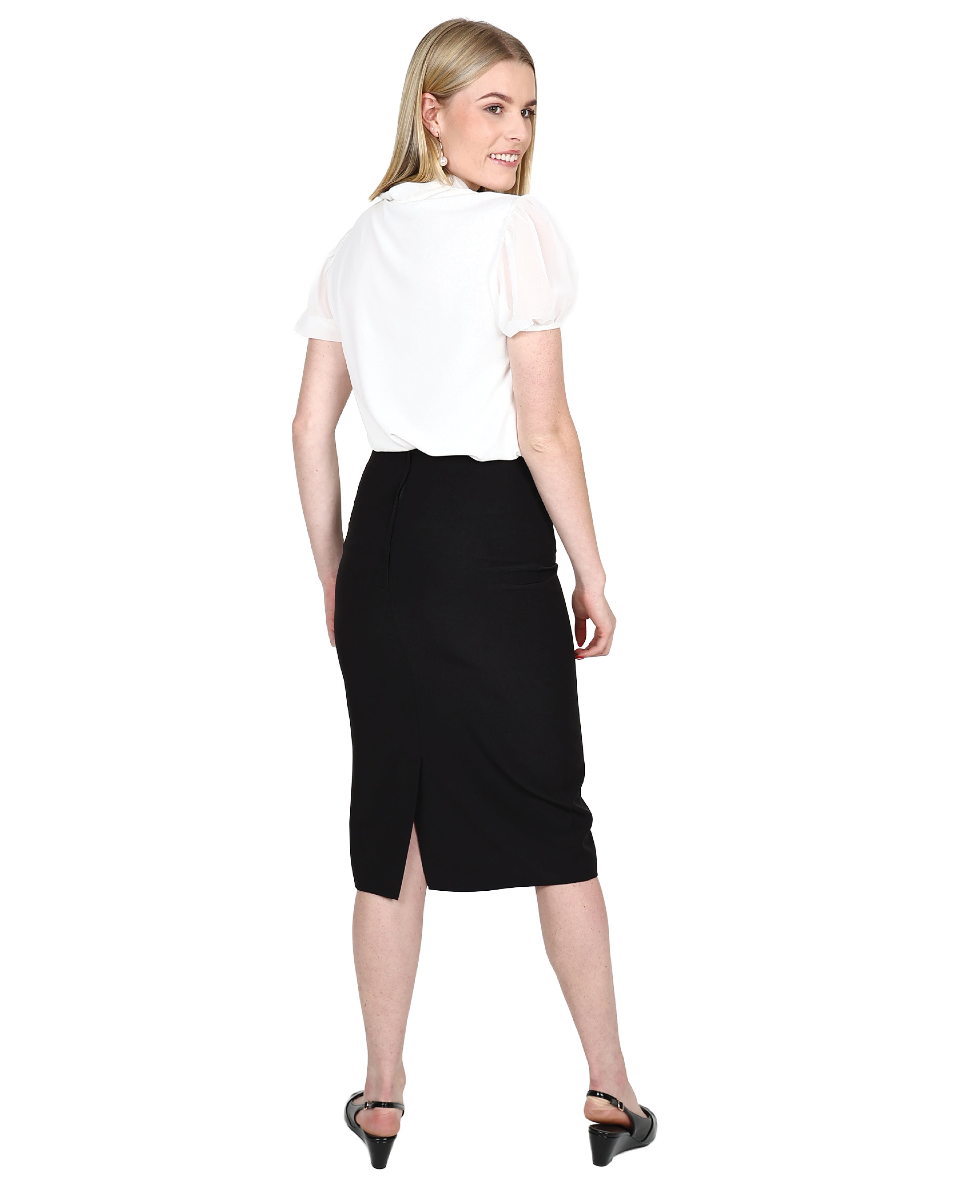 Trim Detail Pencil Skirt