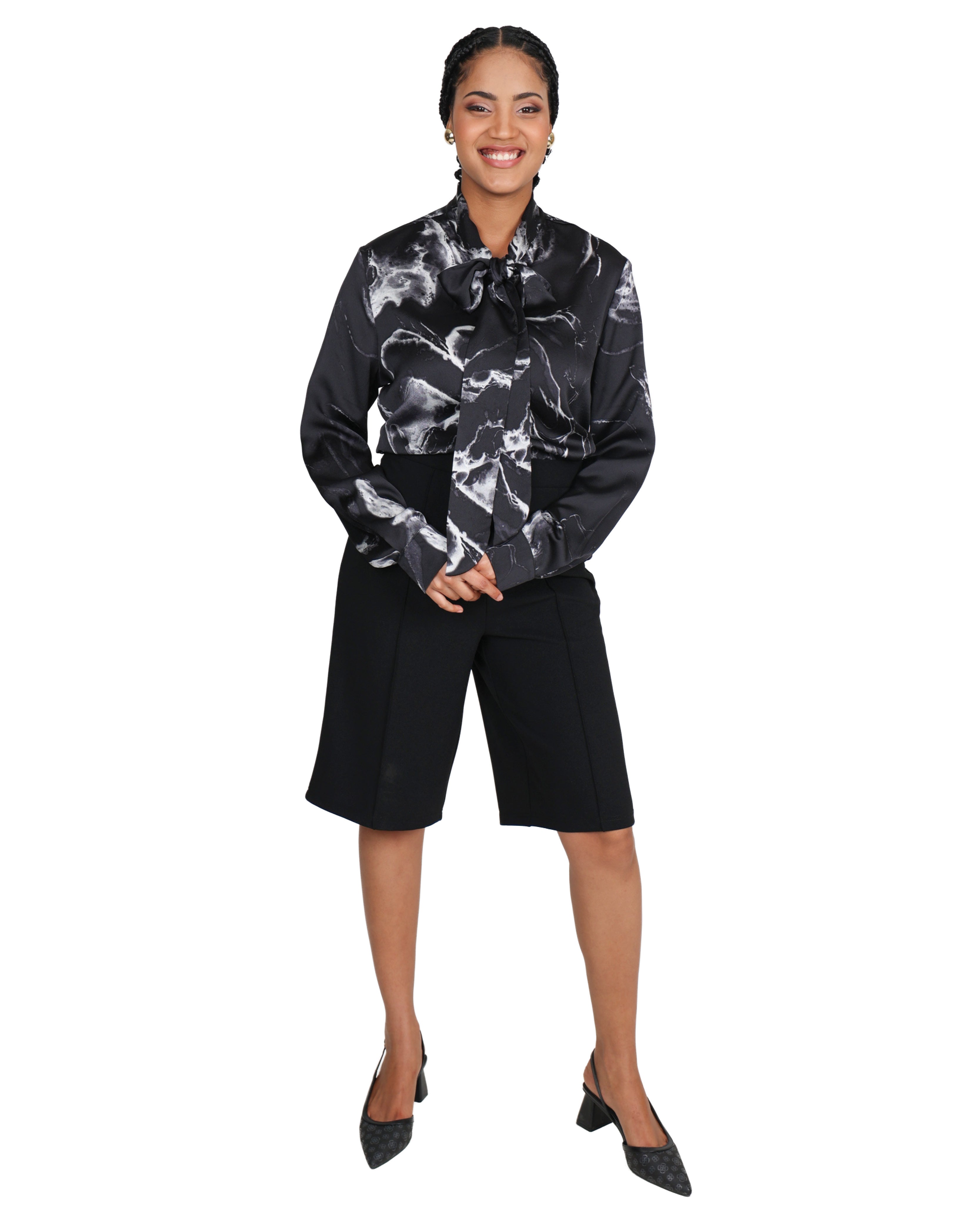 Tailored Pintuck Bermuda Shorts