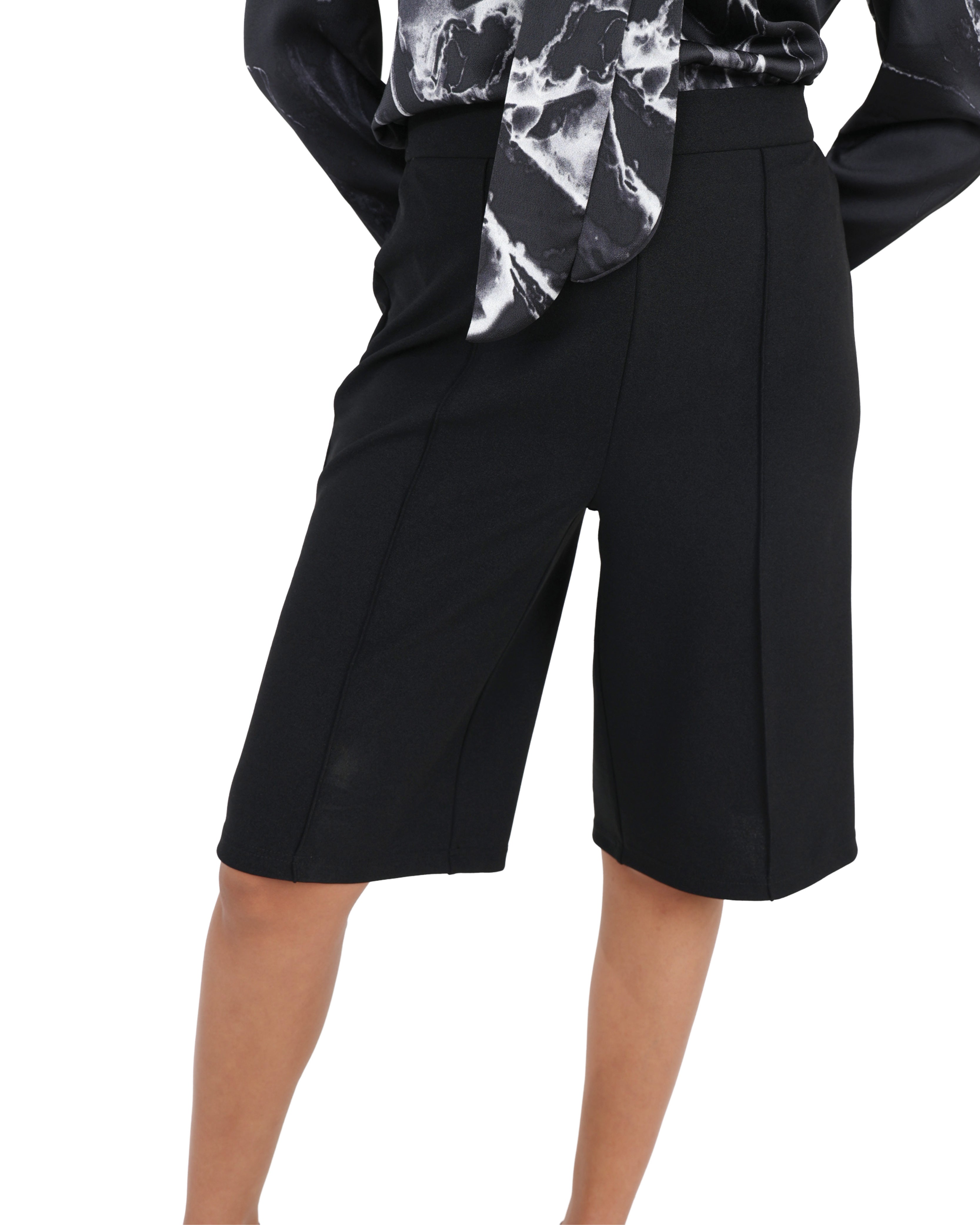 Tailored Pintuck Bermuda Shorts