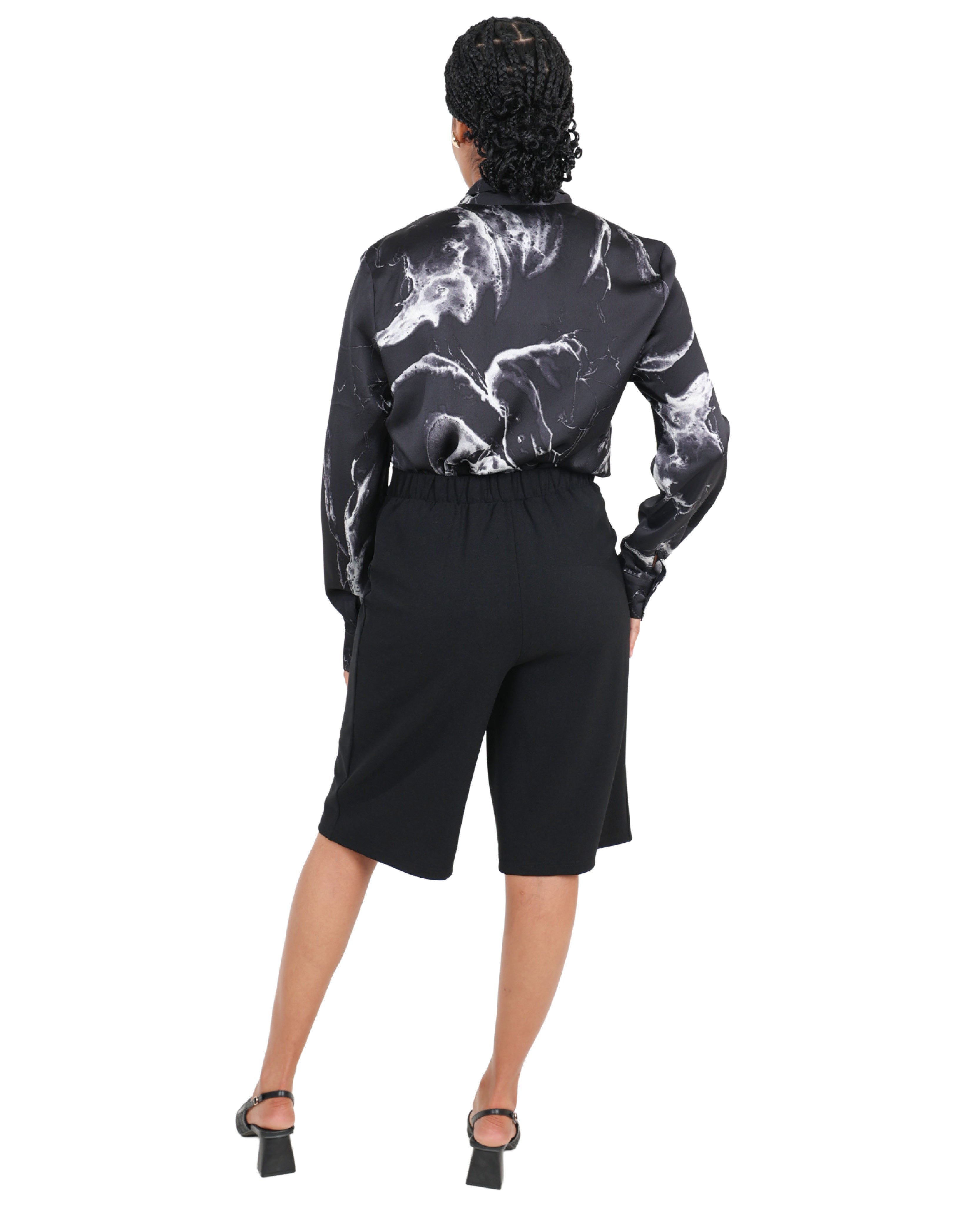 Tailored Pintuck Bermuda Shorts