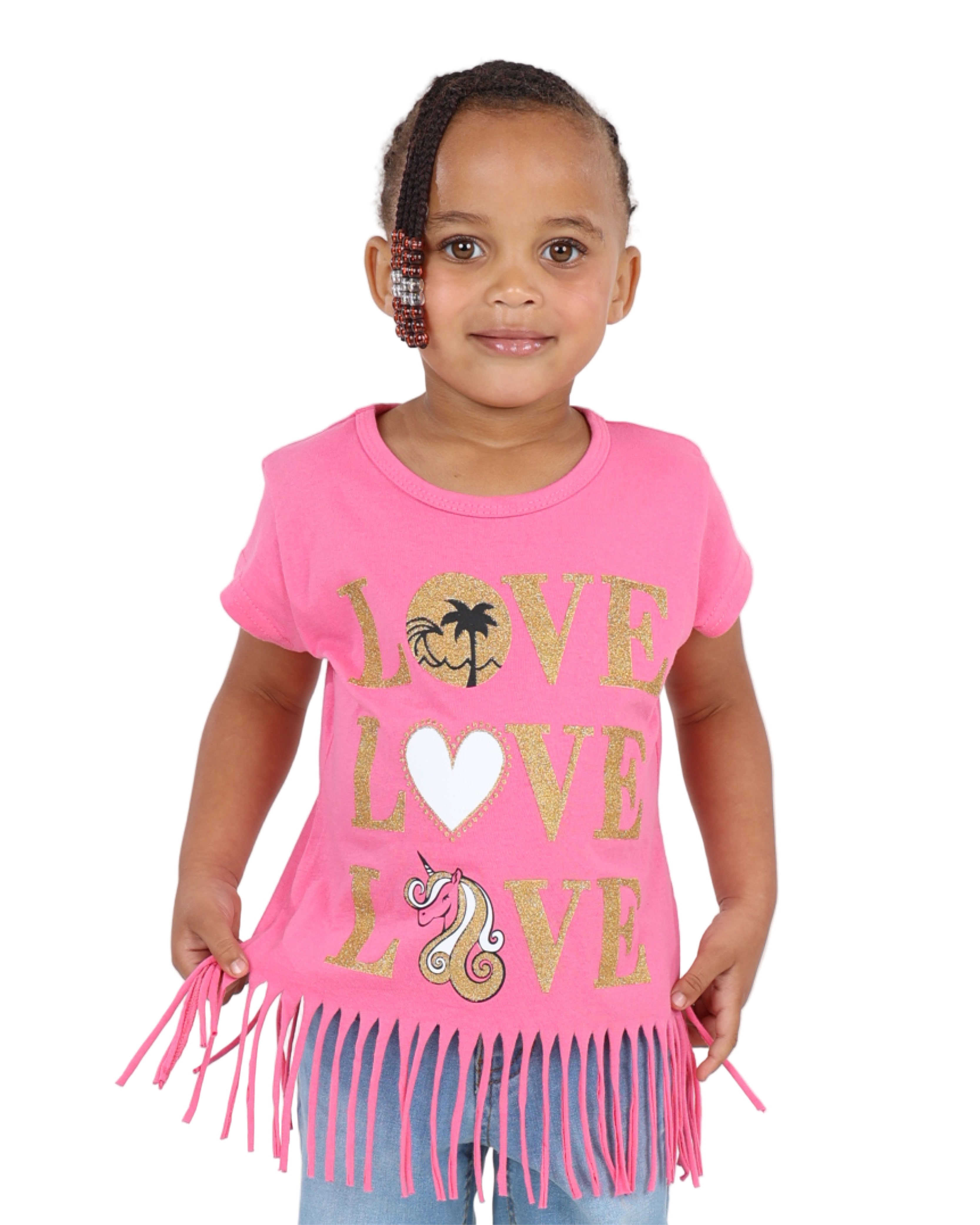 Short Sleeve "Love" Fringe T-Shirt