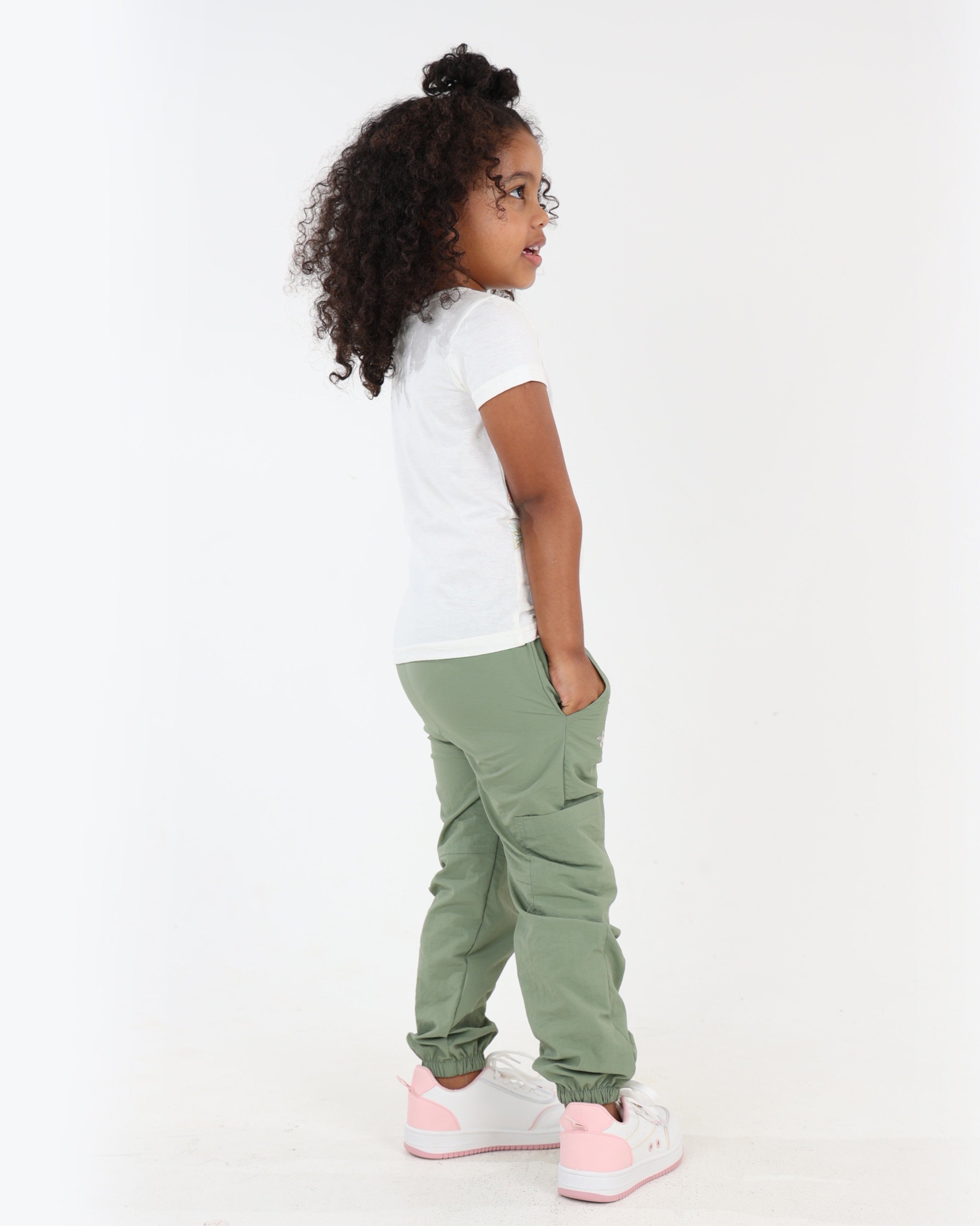 Embroidered Detail Parachute Pants